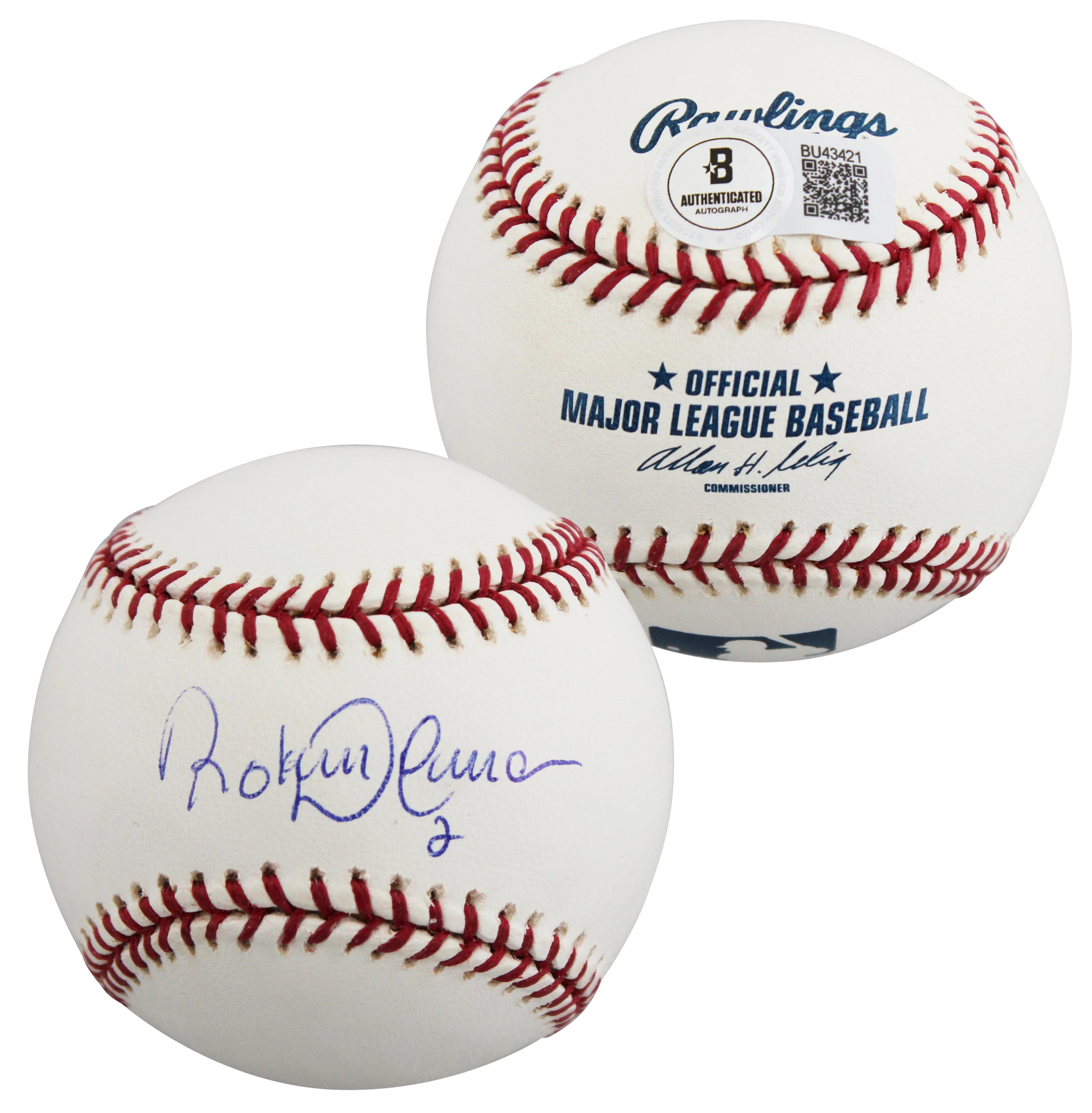 Blue Jays Roberto Alomar Authentic Signed Selig OML Baseball Autographed BAS - Image 2