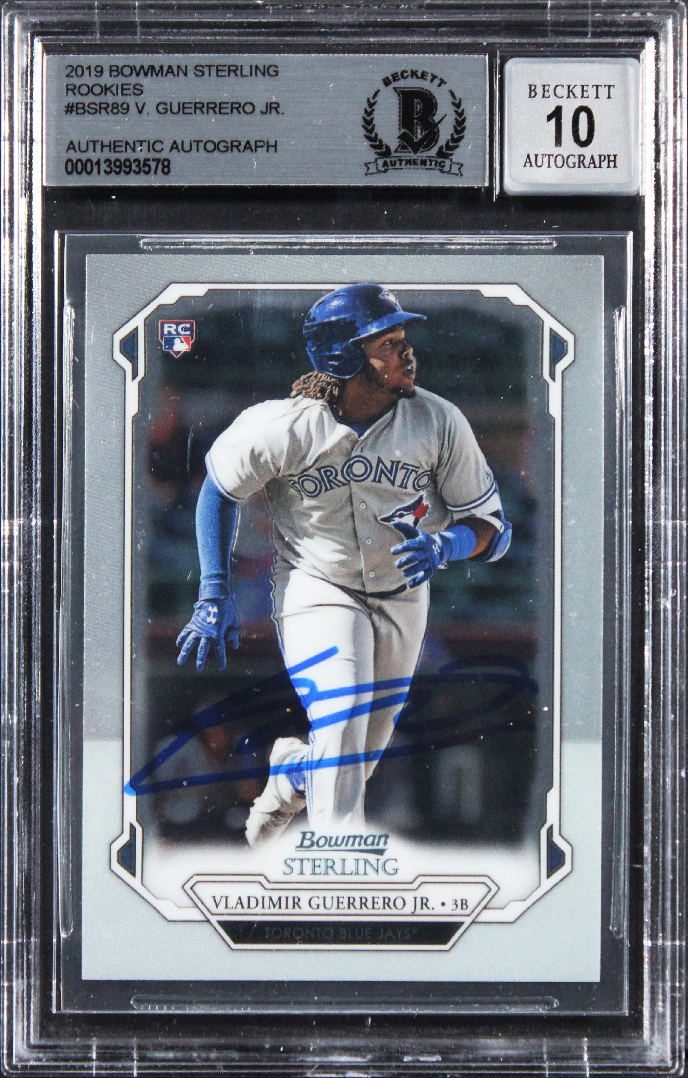 Blue Jays Vlad Guerrero Jr. Signed 2019 Bowman #BSR89 RC Card Auto 10! BAS Slab - Image 2