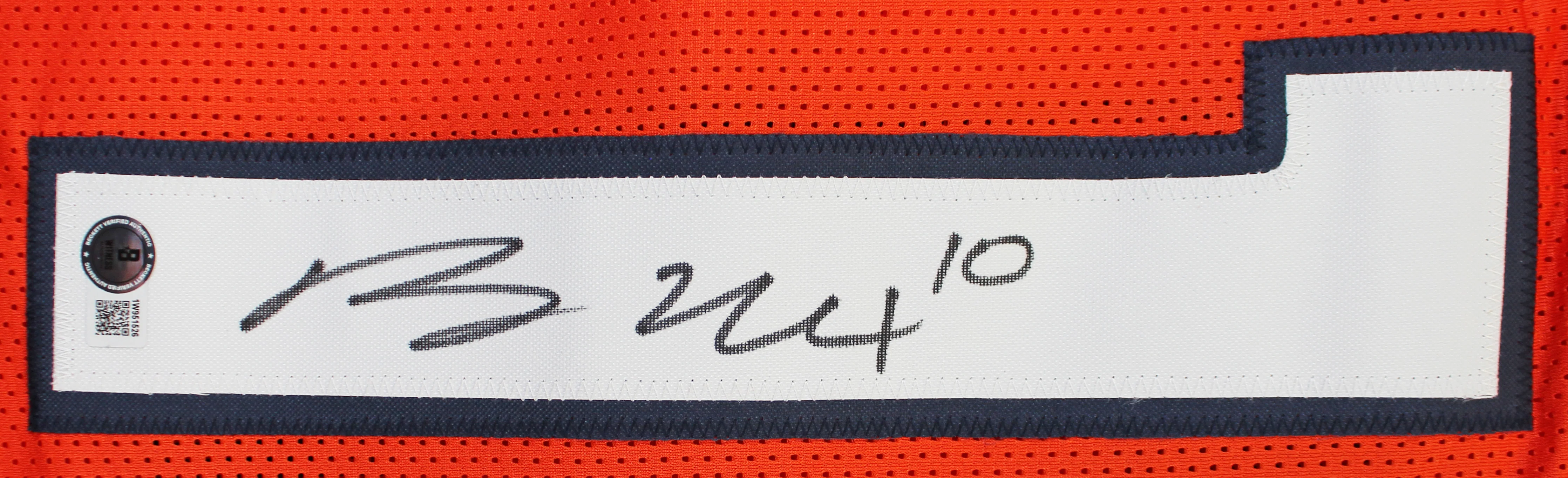 Bo Nix Authentic Signed Orange Pro Style Jersey Autographed BAS Witnessed - Image 3