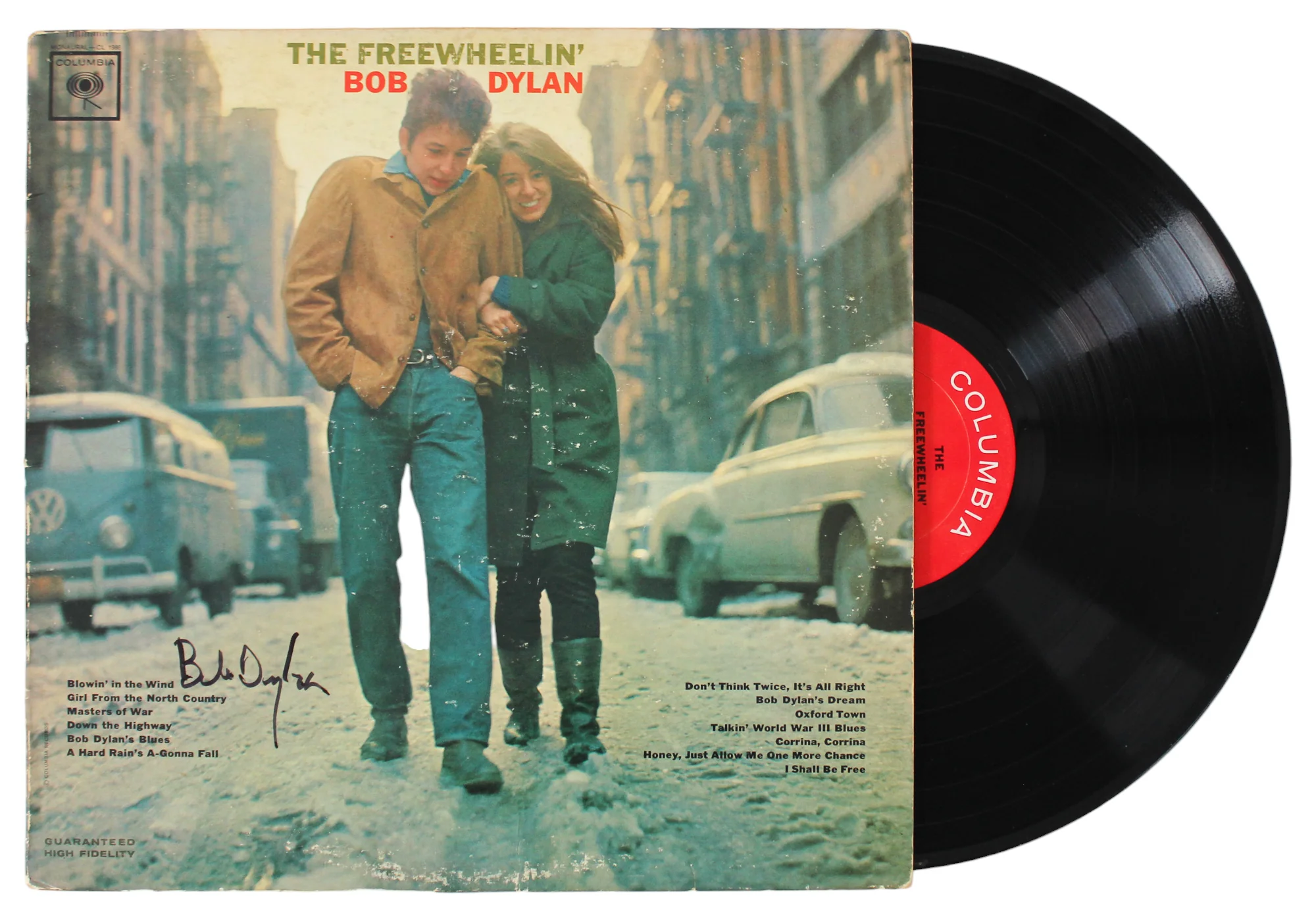 Bob Dylan Signed The Freewheelin' Bob Dylan Album Cover W/ Vinyl JSA #YY79049 - Image 2