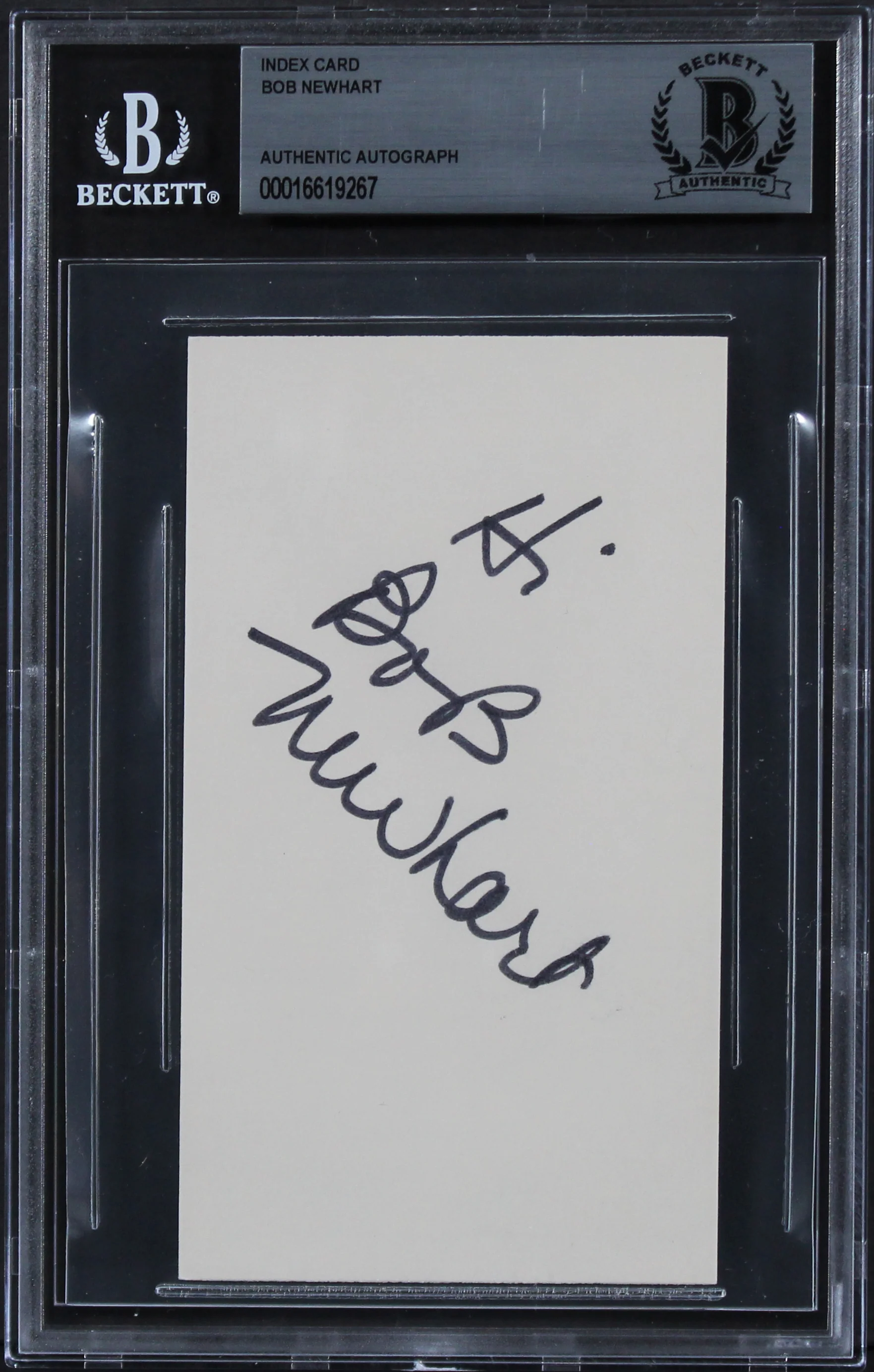 Bob Newhart The Big Bang Theory "Hi" Authentic Signed 3x5 Index Card BAS Slabbed - Image 2