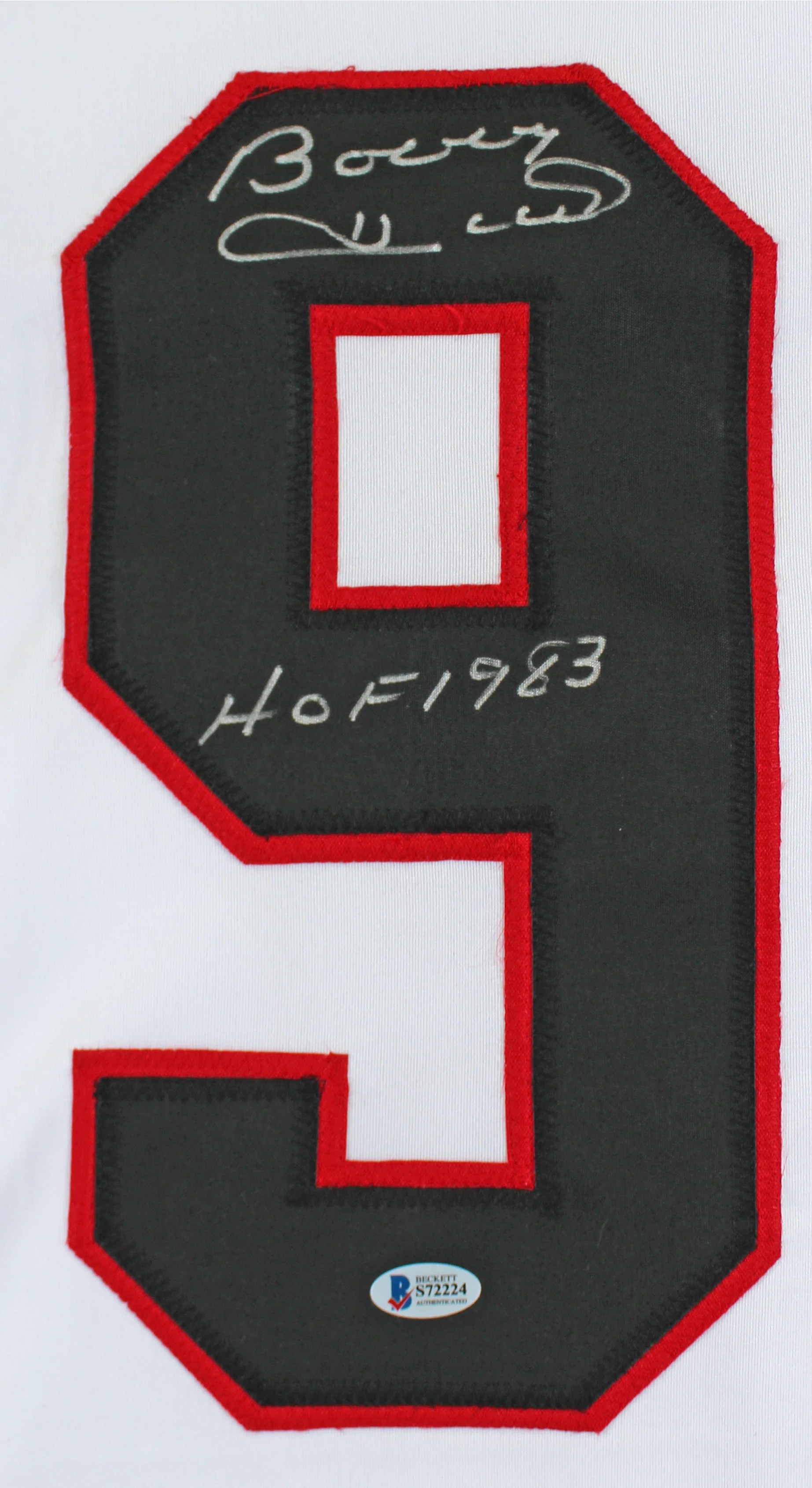 Bobby Hull "HOF 1983" Authentic Signed White Pro Style Jersey Autographed BAS - Image 3
