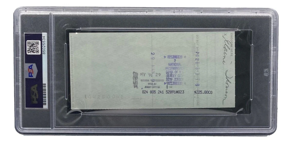Bobby Thomson New York Giants Signed Bank Check PSA/DNA 85025534 - Image 2