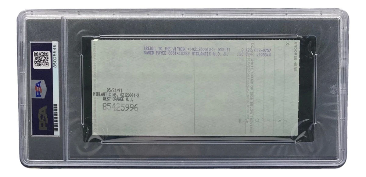 Bobby Thomson New York Giants Signed Bank Check PSA/DNA 85025546 - Image 2