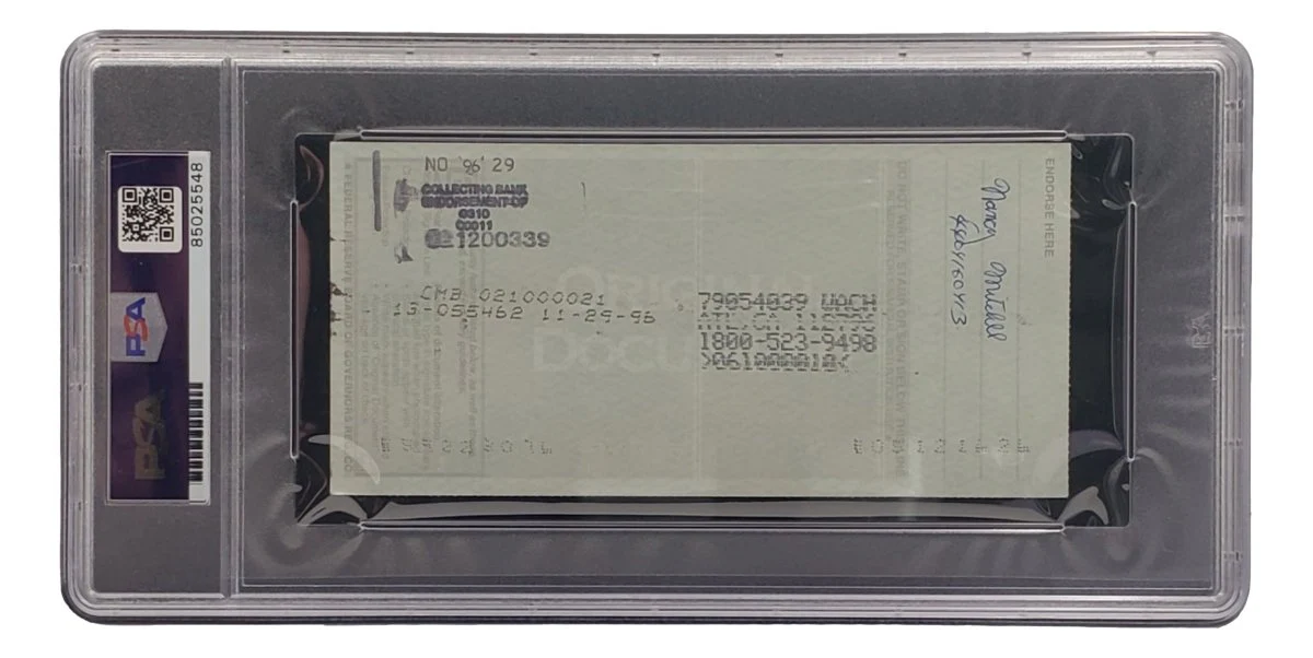 Bobby Thomson New York Giants Signed Bank Check PSA/DNA 85025548 - Image 2