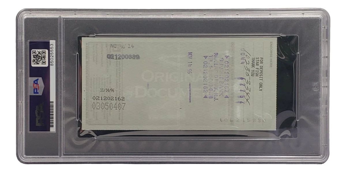 Bobby Thomson New York Giants Signed Bank Check PSA/DNA 85025553 - Image 2