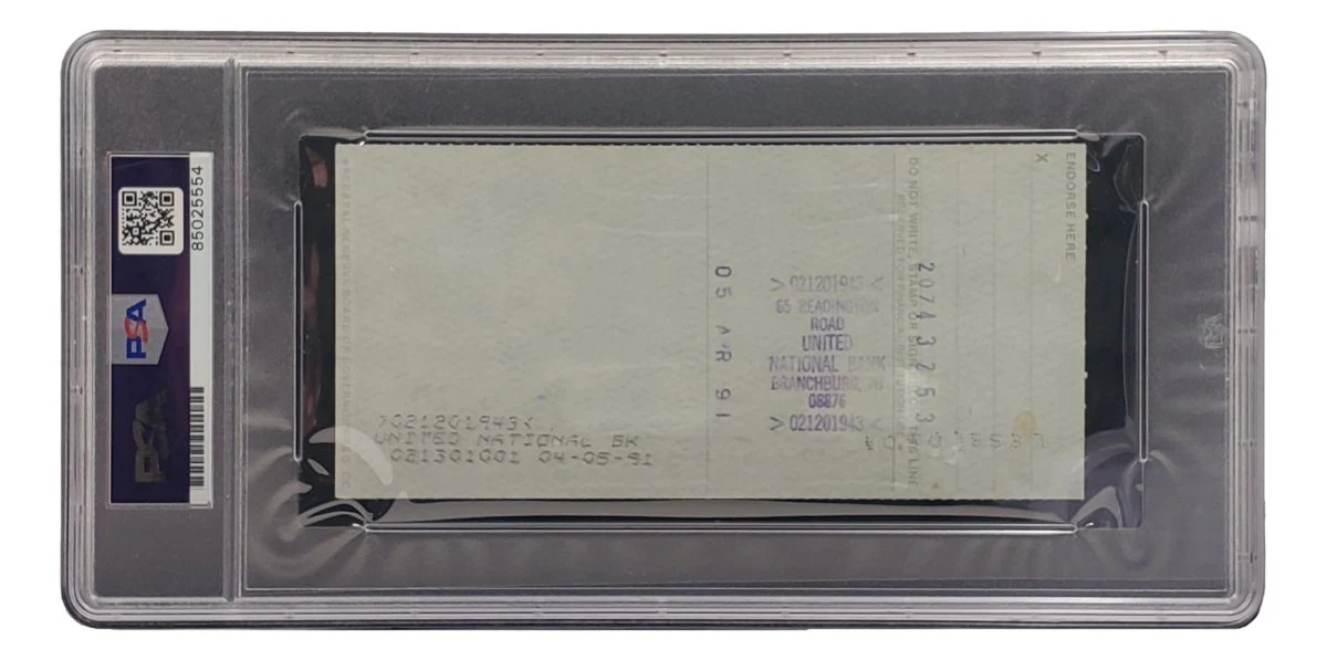 Bobby Thomson New York Giants Signed Bank Check PSA/DNA 85025554 - Image 2