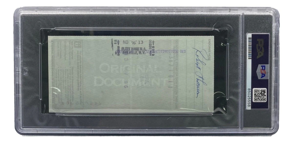 Bobby Thomson New York Giants Signed Bank Check PSA/DNA 85025558 - Image 2