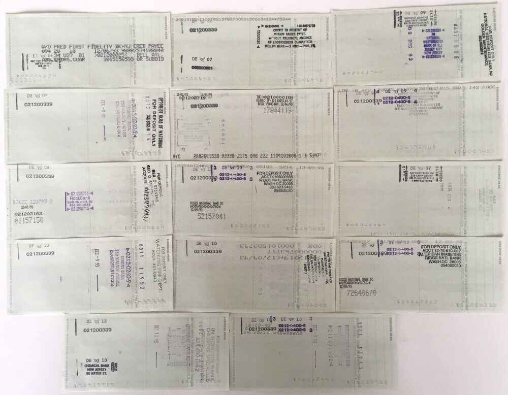 Bobby Thomson New York Giants Signed Checks 4931-4944 JSA - Image 3