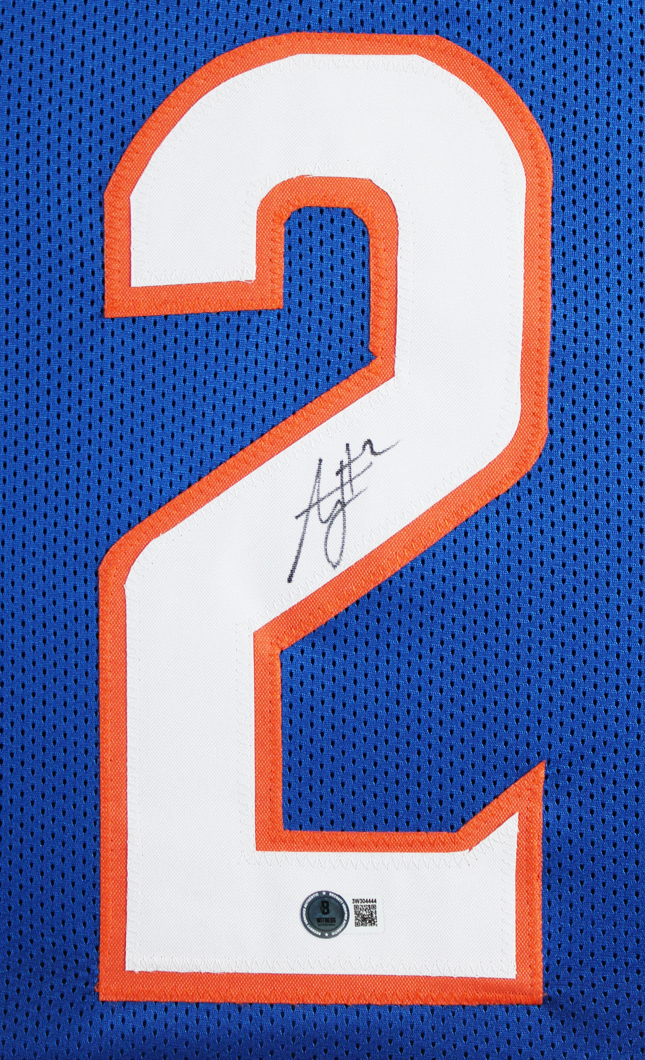 Boise State Ashton Jeanty Signed Blue Pro Style Framed Jersey BAS Witnessed - Image 3