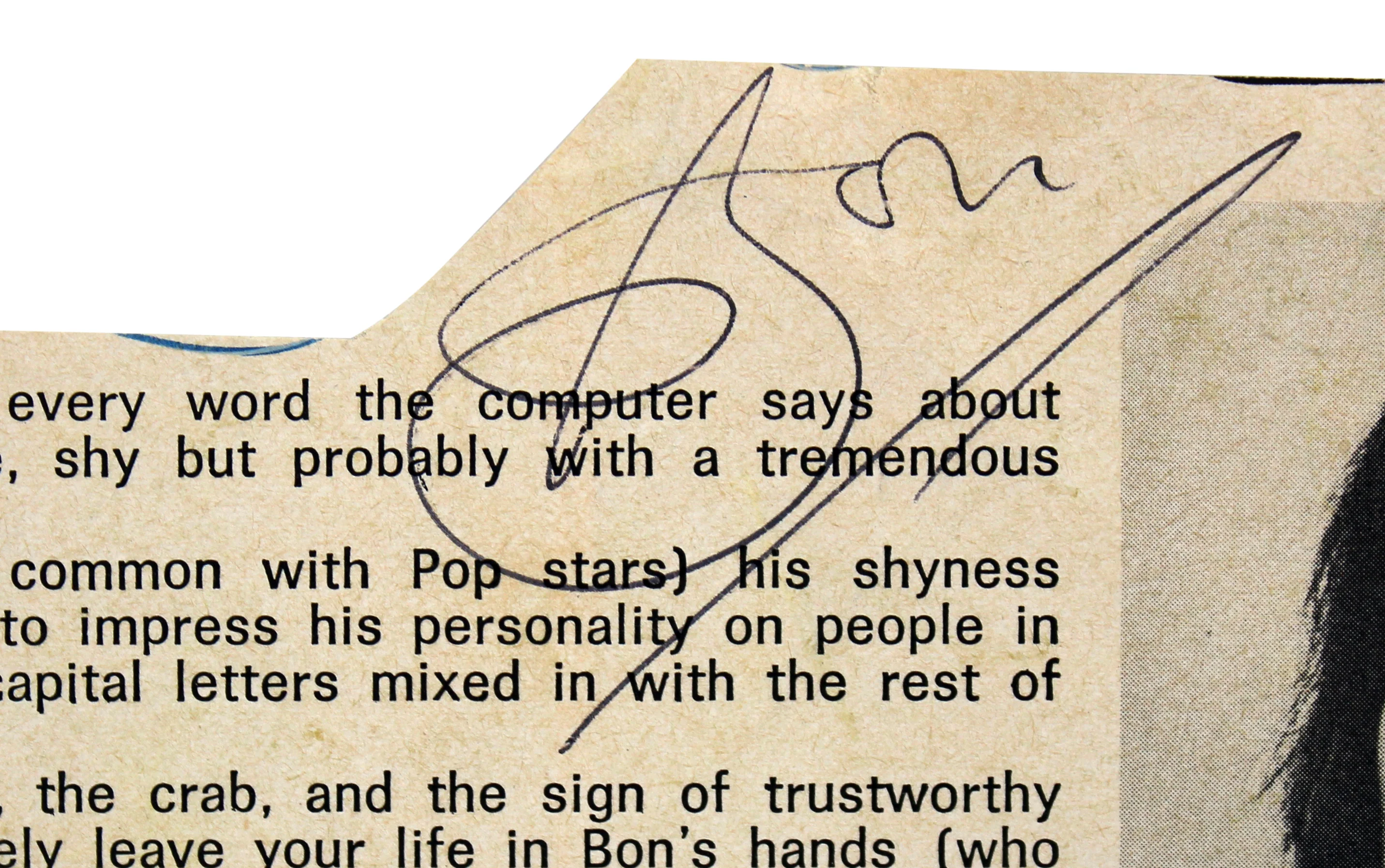 Bon Scott AC/DC Authentic Signed 3x6.75 Cut Signature Autographed JSA #BB39751 - Image 3