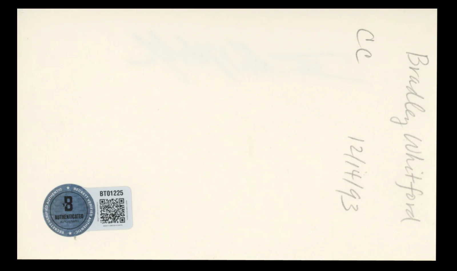 Bradley Whitford The West Wing Authentic Signed 3x5 Index Card BAS #BT01225 - Image 3