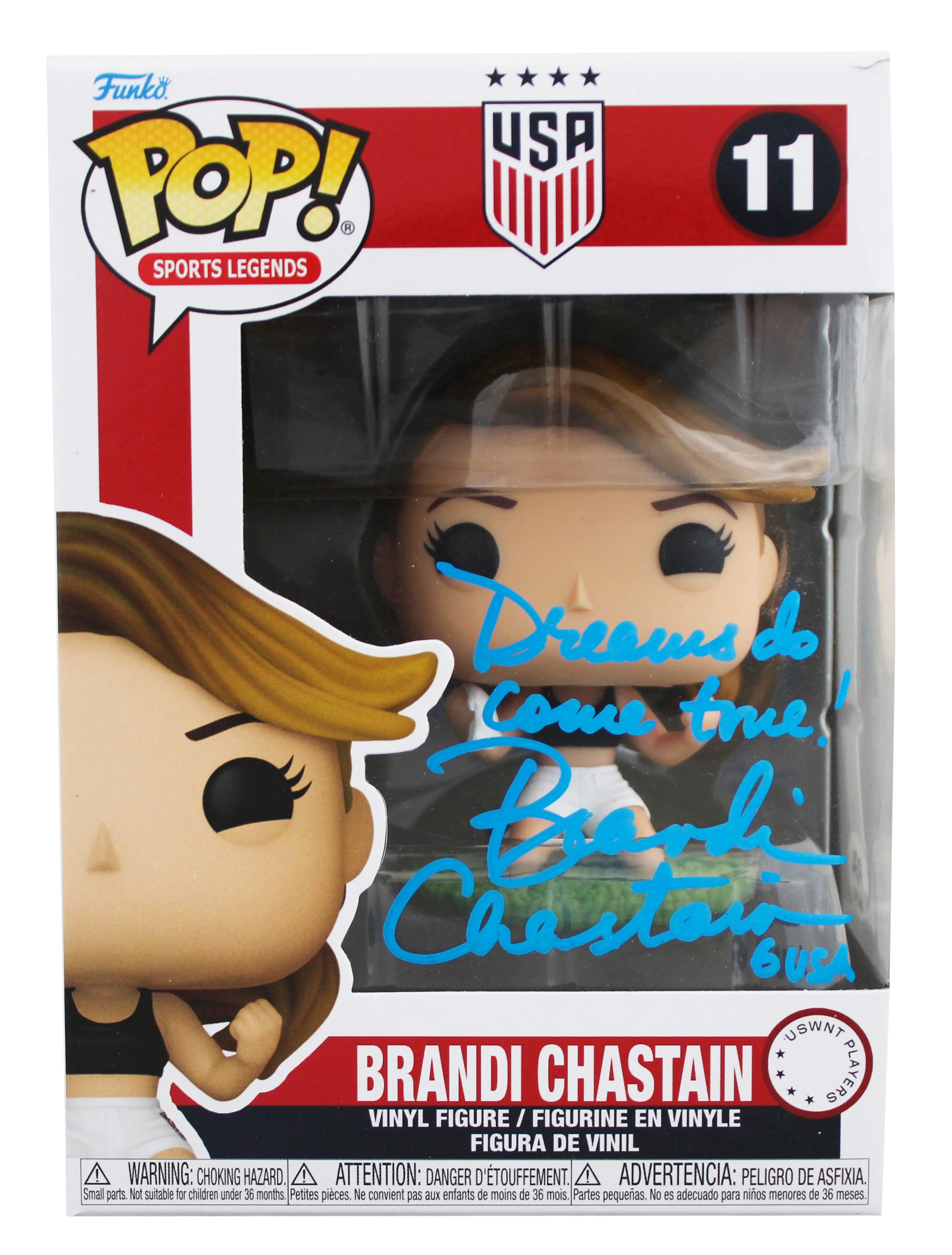 Brandi Chastain USA Soccer "2x Insc" Signed #11 Funko Pop Figure PSA #AN41143 - Image 2