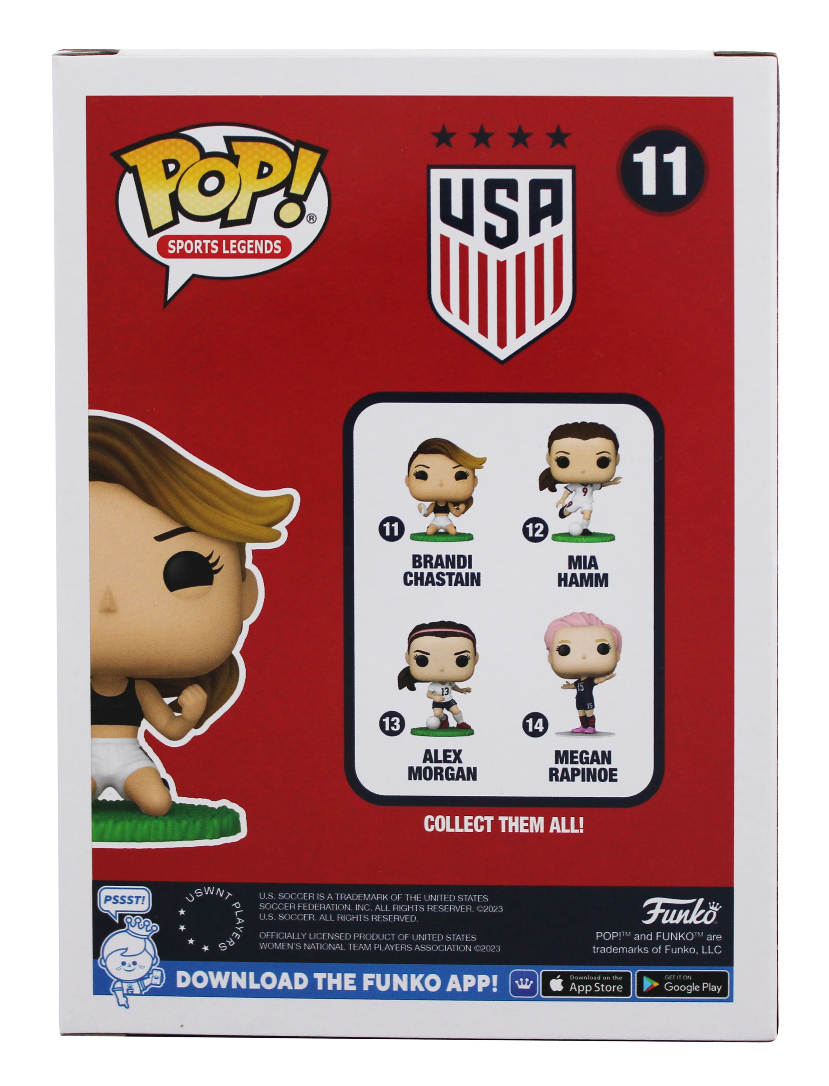 Brandi Chastain USA Soccer "2x Insc" Signed #11 Funko Pop Figure PSA #AN41143 - Image 5