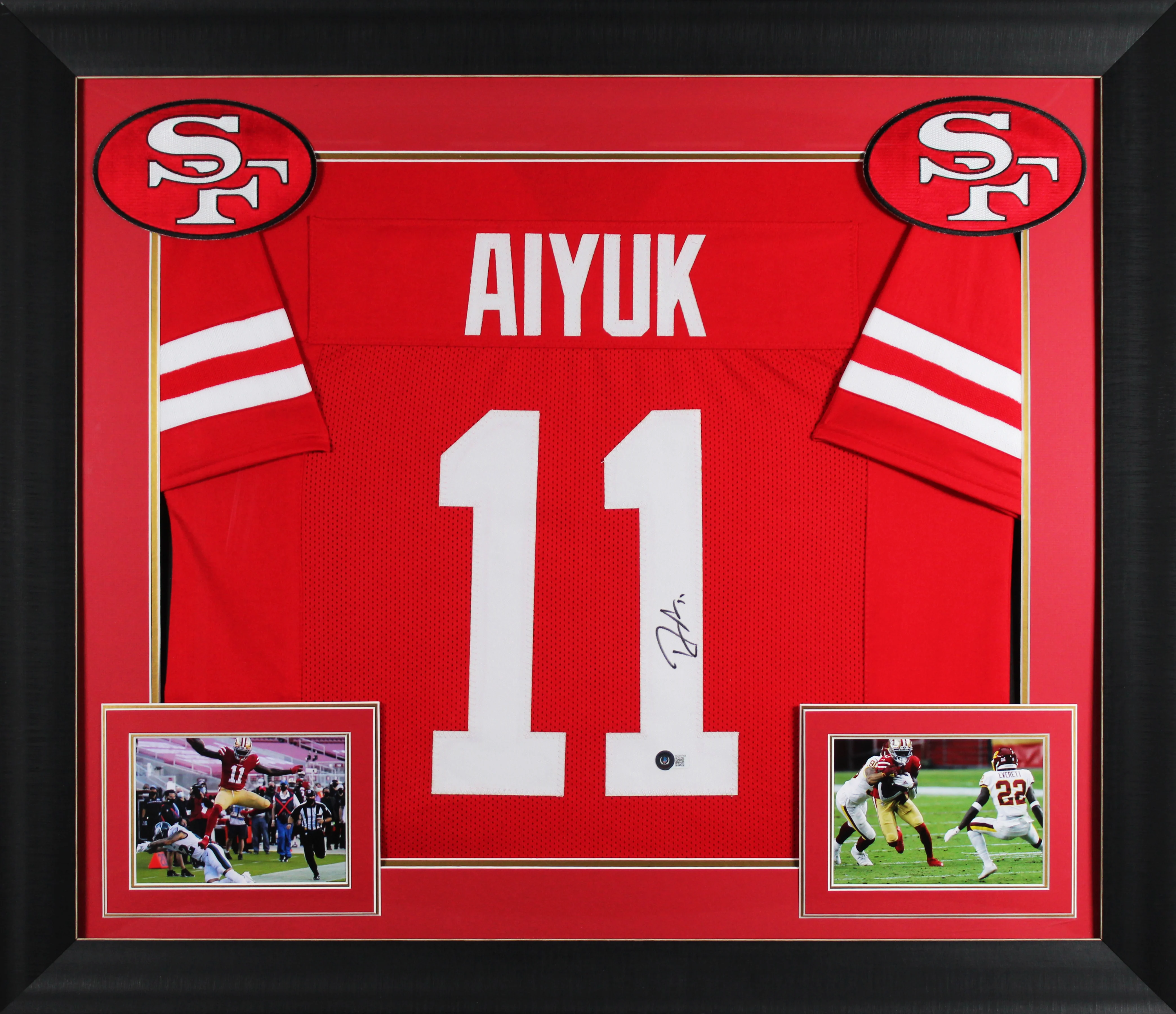 Brandon Aiyuk Signed Red Pro Style Framed Jersey BAS Witnessed #WZ60768