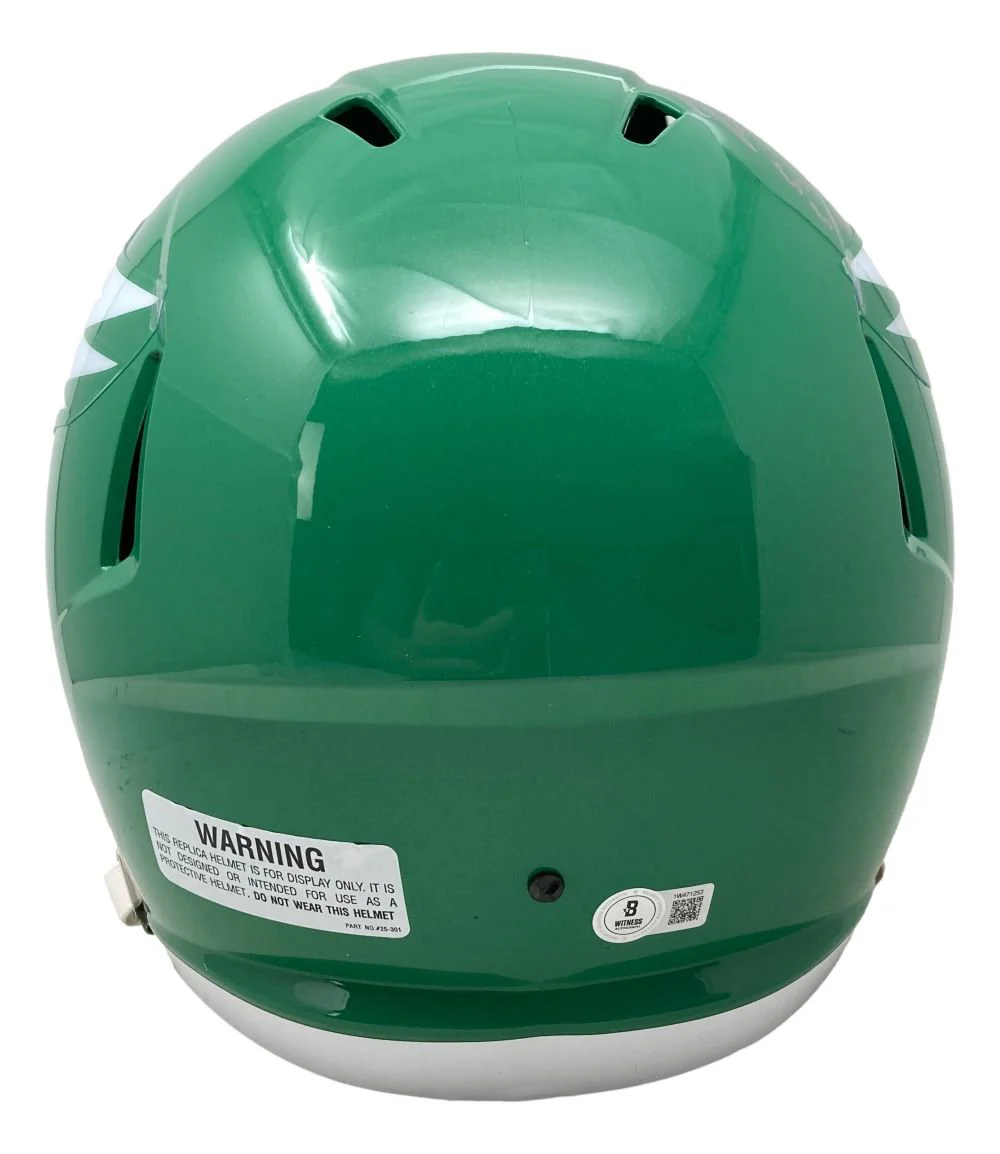 Brandon Graham Signed Eagles Kelly Green Speed Replica Helmet Gang Green BAS - Image 2
