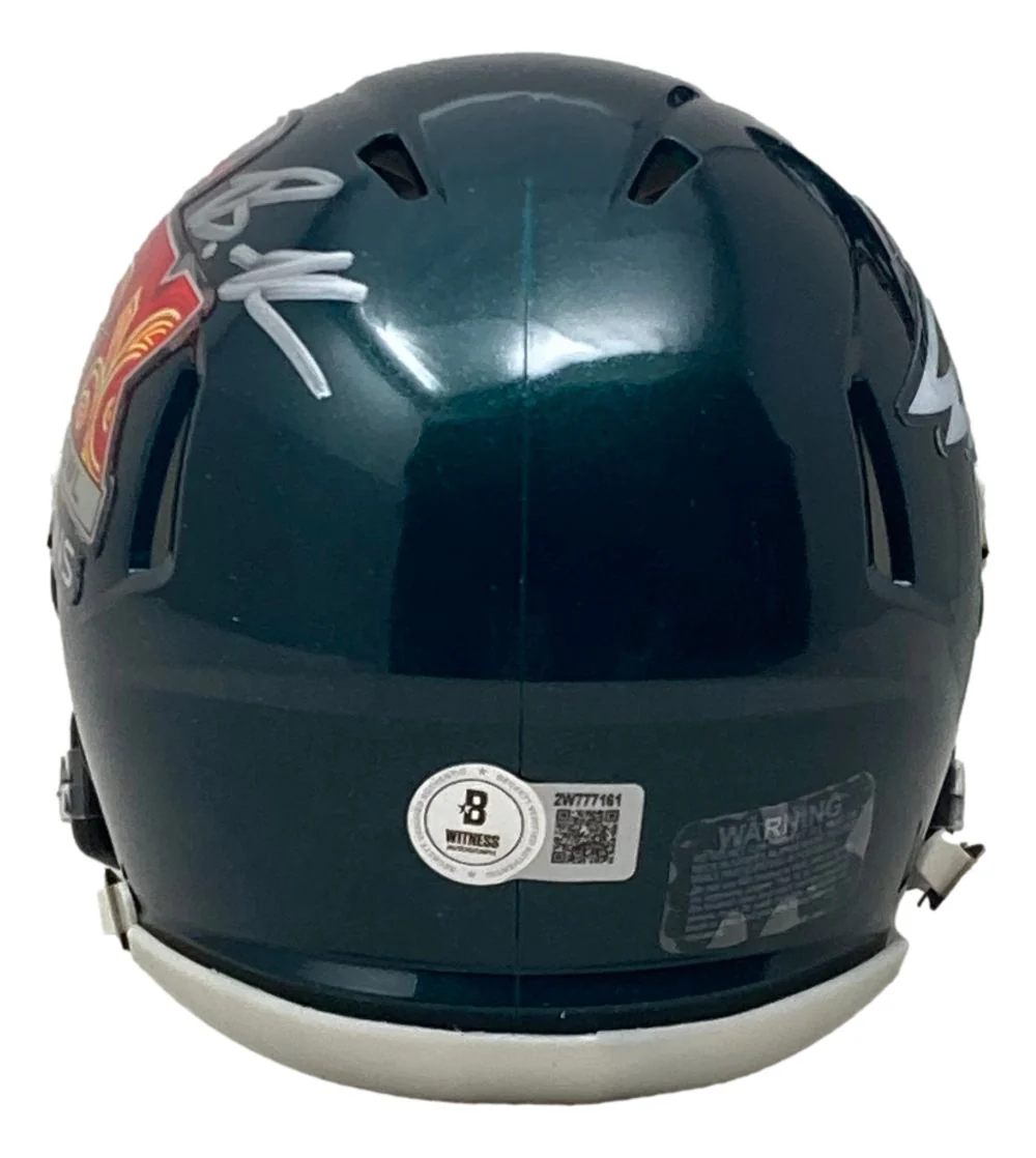 Brandon Graham Signed Philadelphia Eagles Super Bowl 59 LIX Mini Speed Helmet BAS - Image 2