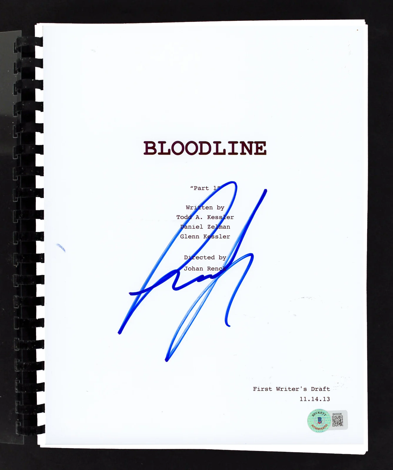 Brandon Larracuente Bloodline Authentic Signed Movie Script BAS #BK02226 - Image 2