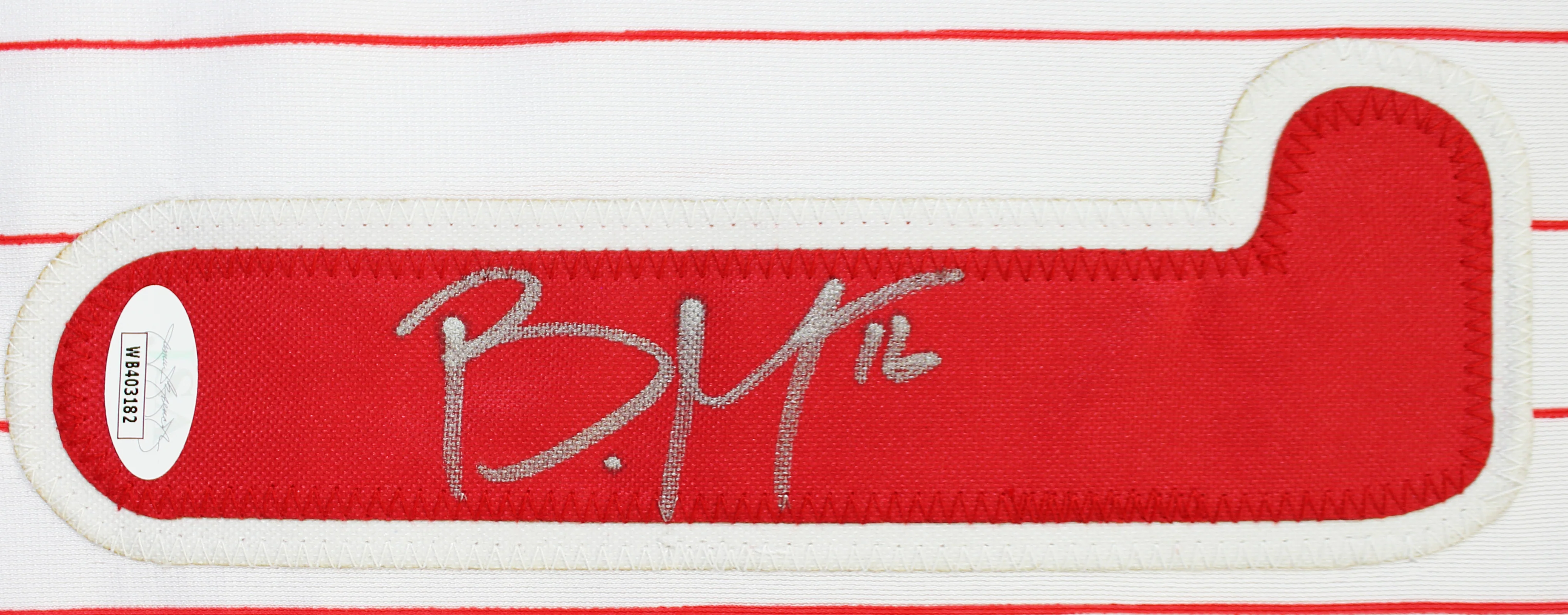 Brandon Marsh Authentic Signed White Pinstripe Pro Style Jersey JSA Witness - Image 3