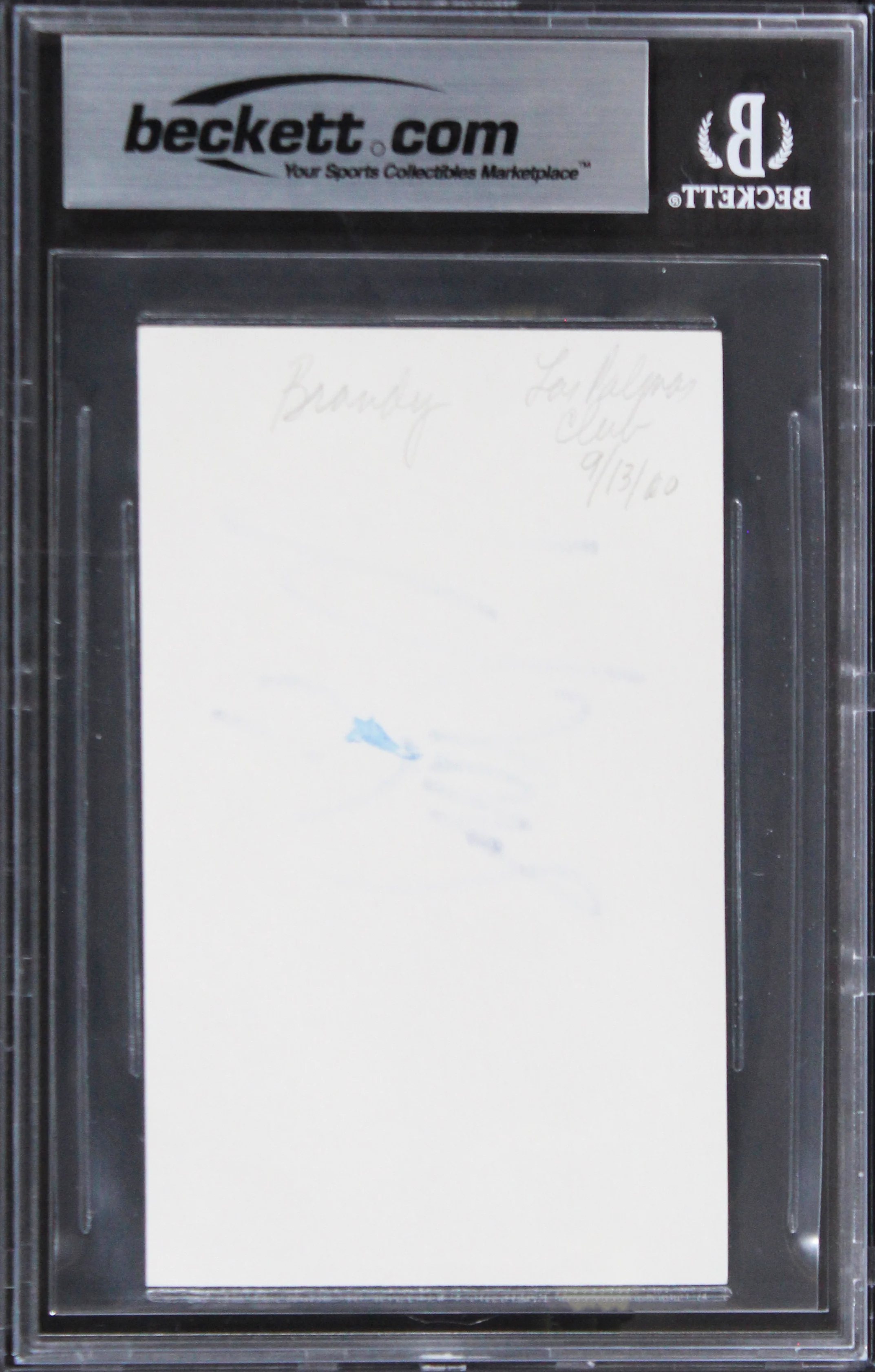 Brandy Singer "Smiley Face" Authentic Signed 3x5 Index Card BAS Slabbed 1 - Image 3