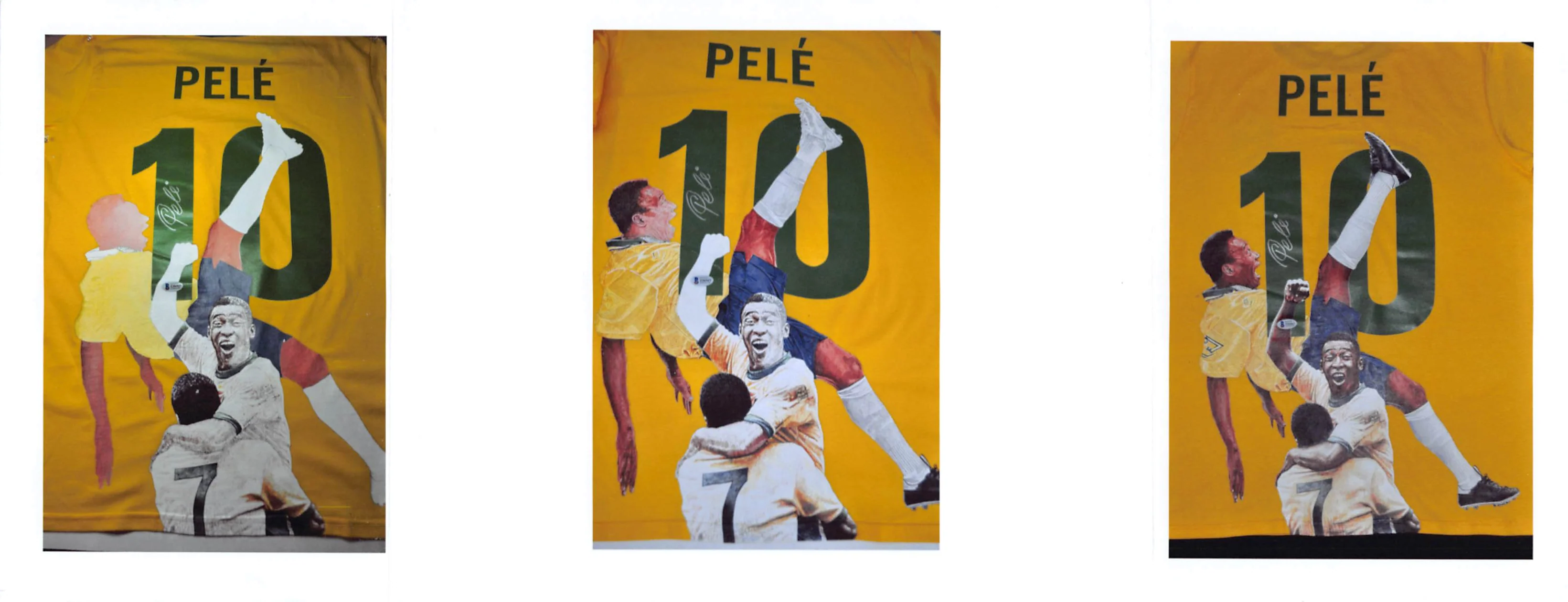 Brazil Pele Signed Hand Painted LE 1/1 By William Zavala Framed Jersey BAS COA - Image 6