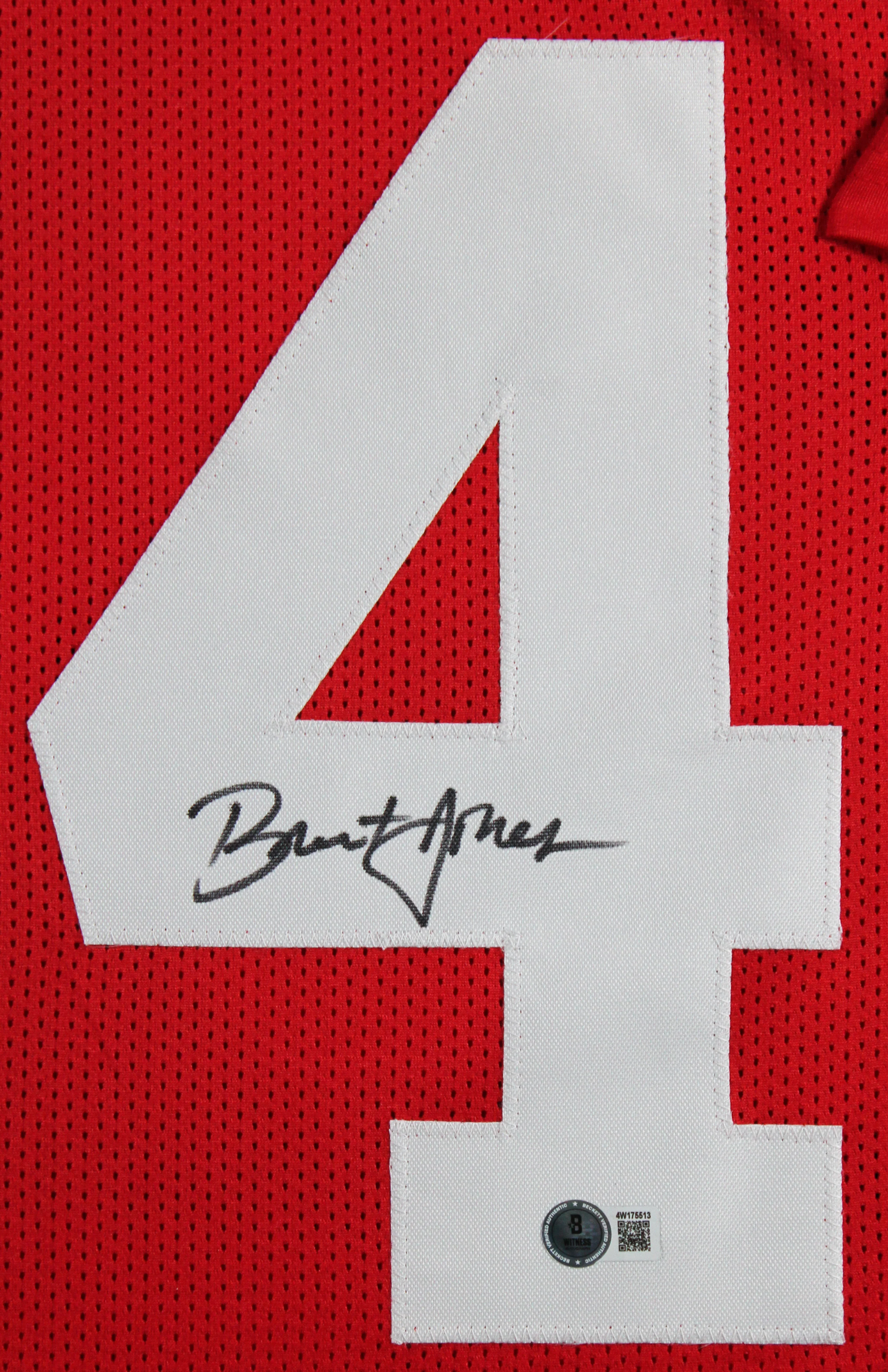 Brent Jones Authentic Signed Red Pro Style Framed Jersey Autographed BAS - Image 3