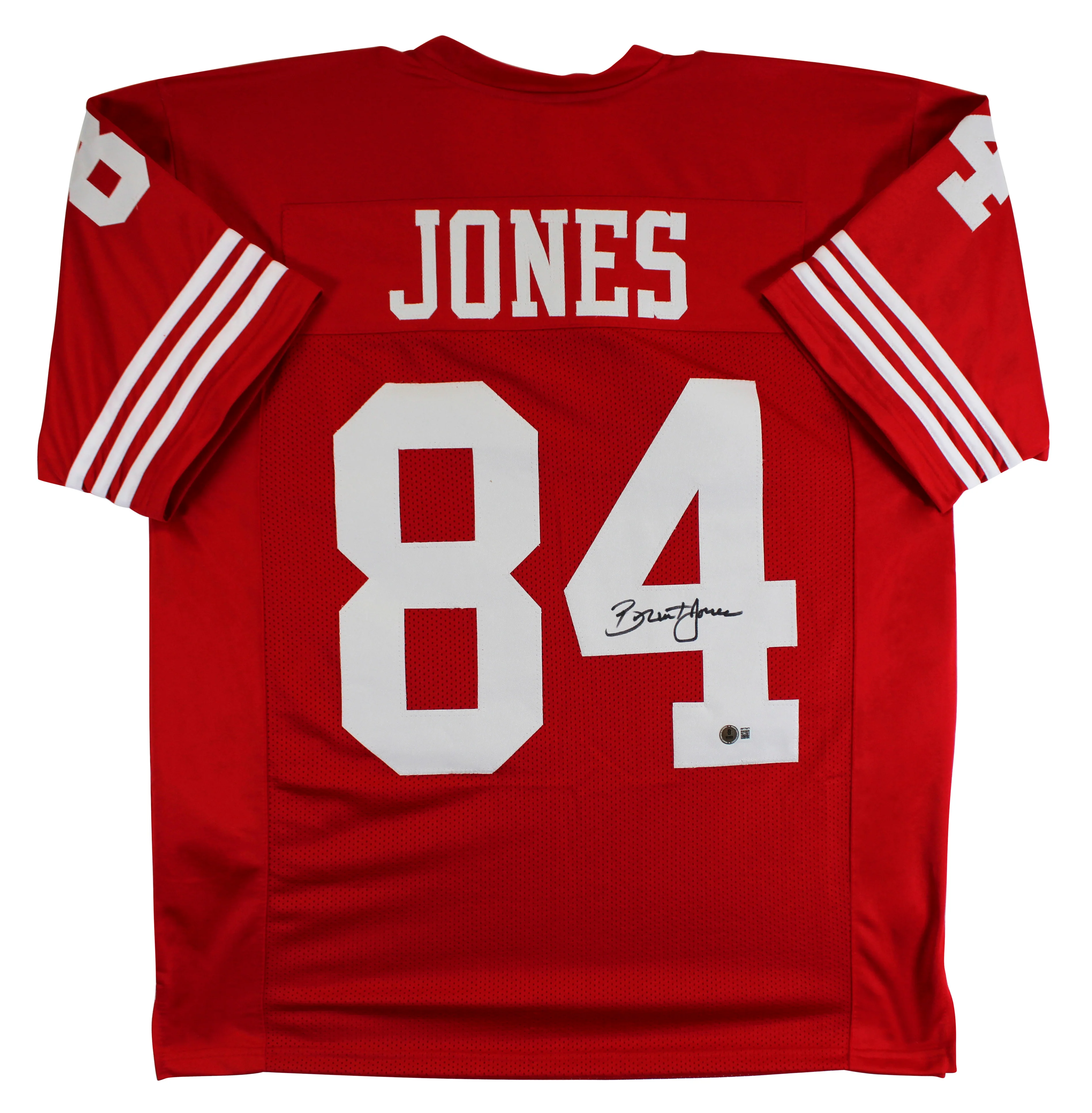 Brent Jones Authentic Signed Red Pro Style Jersey Autographed BAS Witnessed - Image 2