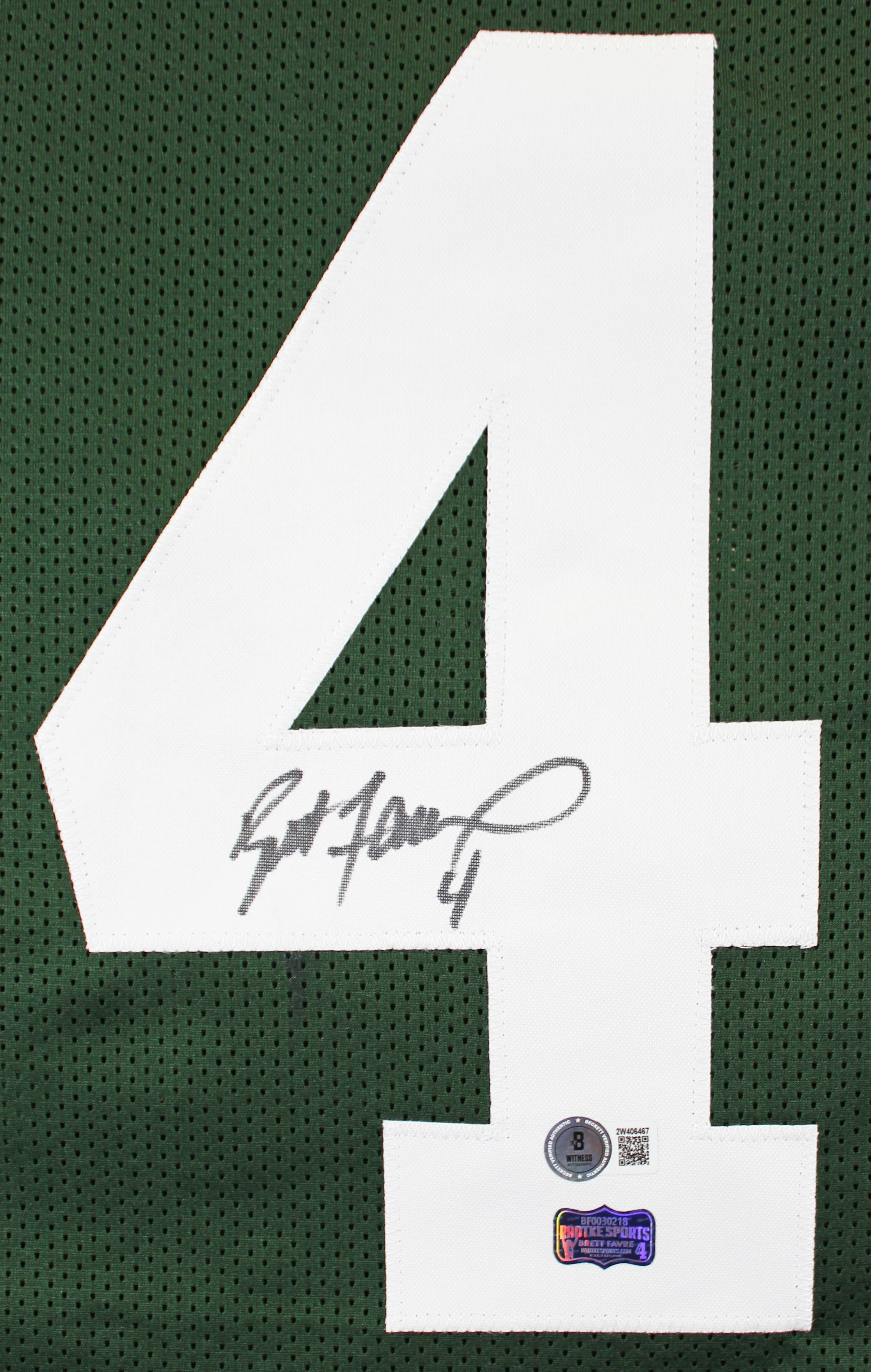 Brett Favre Authentic Signed Green Pro Style Jersey Autographed BAS Witnessed - Image 3