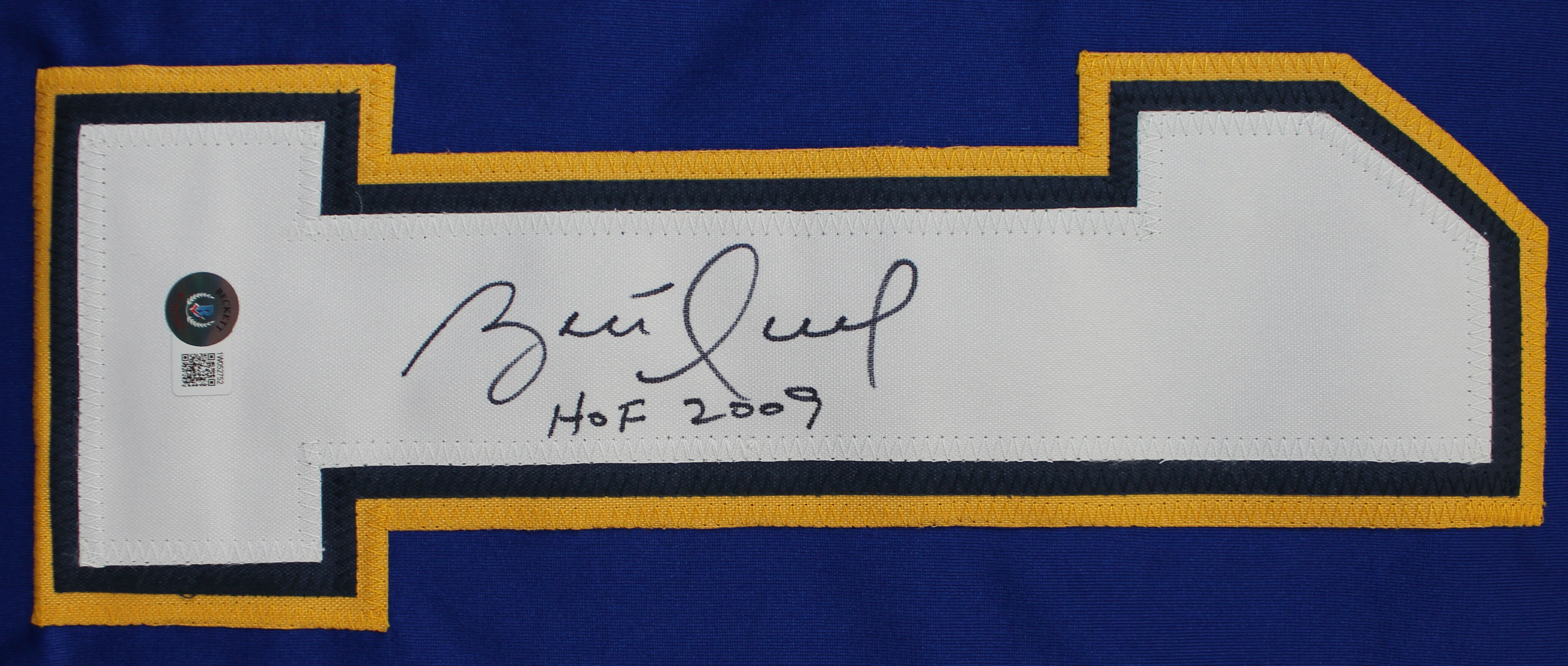 Brett Hull "HOF 2009" Authentic Signed Blue Pro Style Jersey BAS - Image 3