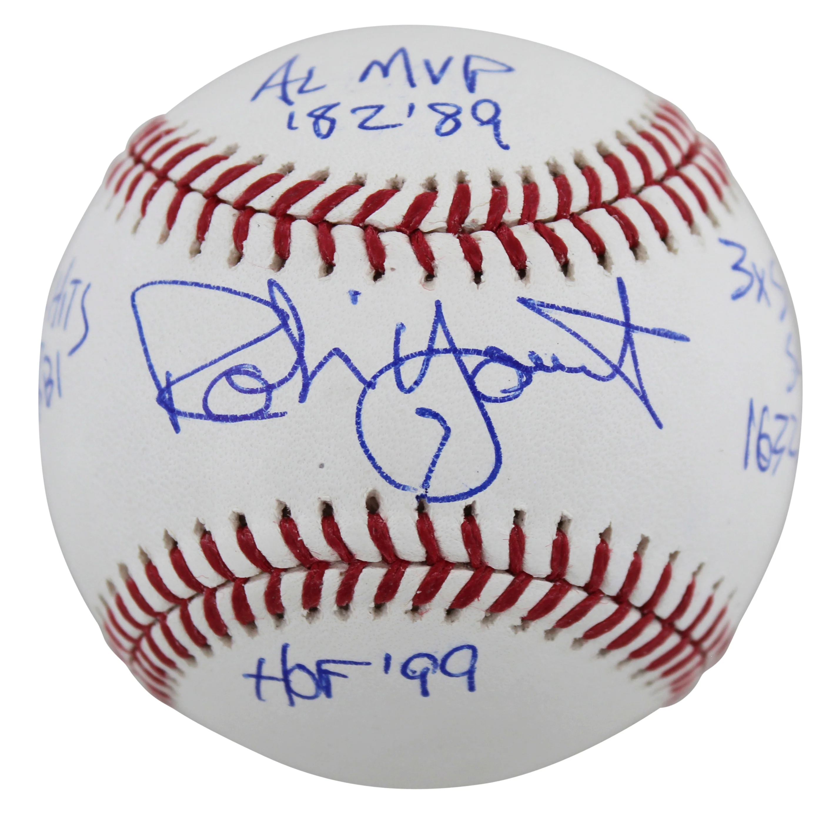 Brewers Robin Yount "6x Stat" Authentic Signed Oml Baseball w/ Case BAS Wit 2 - Image 3
