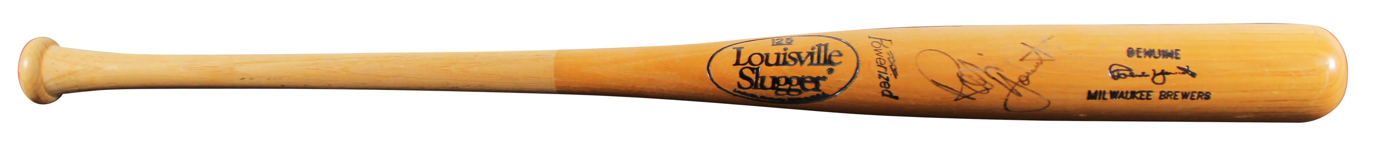 Brewers Robin Yount Signed Game Used Louisville Slugger Player Model Bat BAS - Image 3