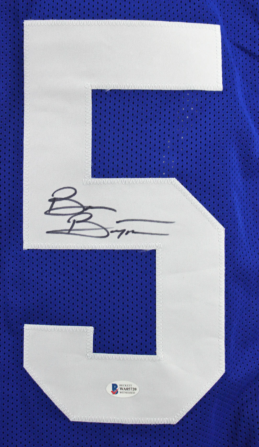 Brian Bosworth Authentic Signed Blue Pro Style Framed Jersey BAS Witnessed - Image 3