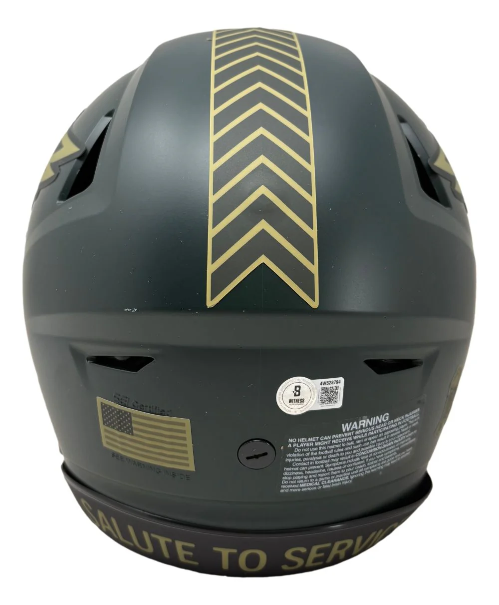 Brian Dawkins Signed Eagles Salute To Service FS Authentic SpeedFlex Helmet BAS - Image 5