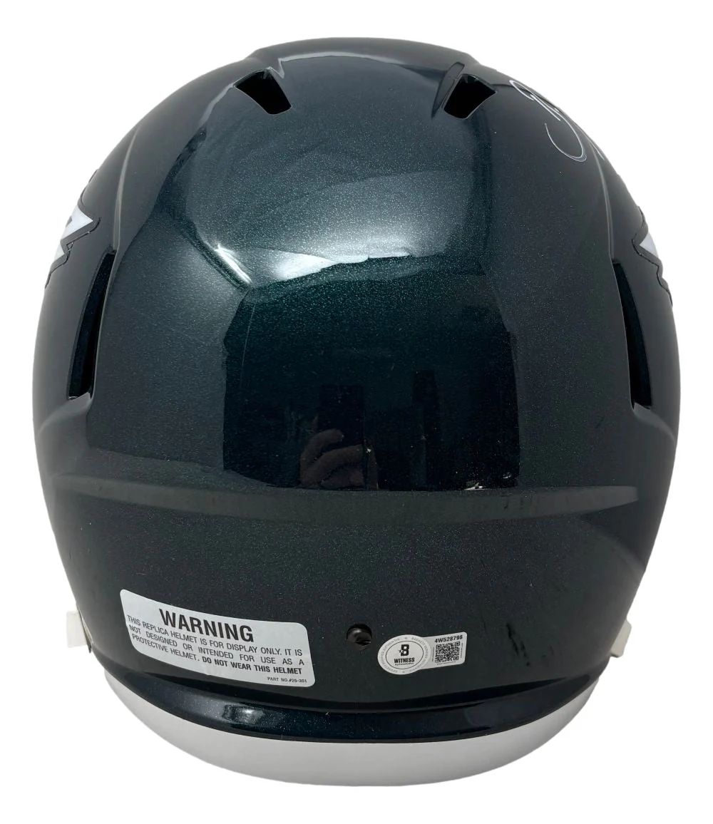 Brian Dawkins Signed Philadelphia Eagles Full Size Speed Replica Helmet BAS - Image 3