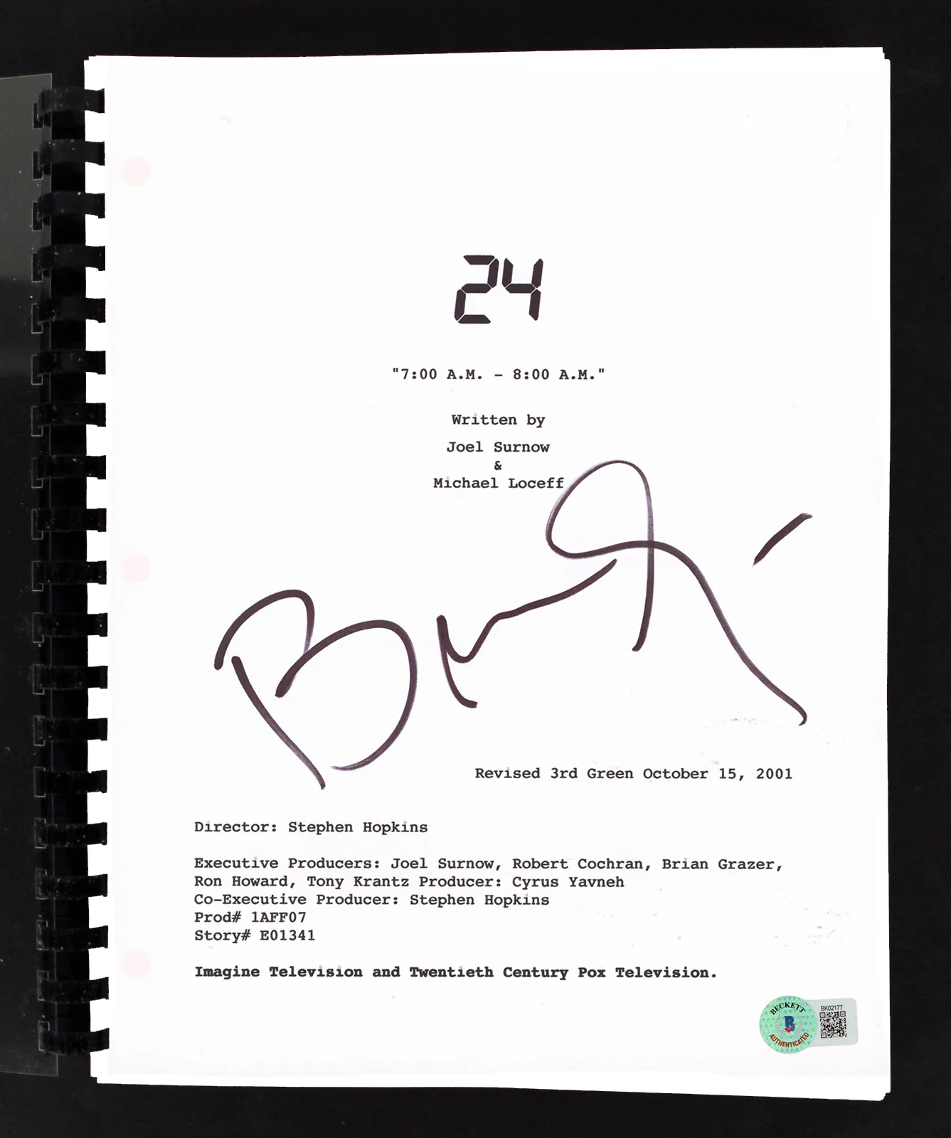 Brian Grazer 24 Authentic Signed Movie Script Autographed BAS #BK02177 - Image 2