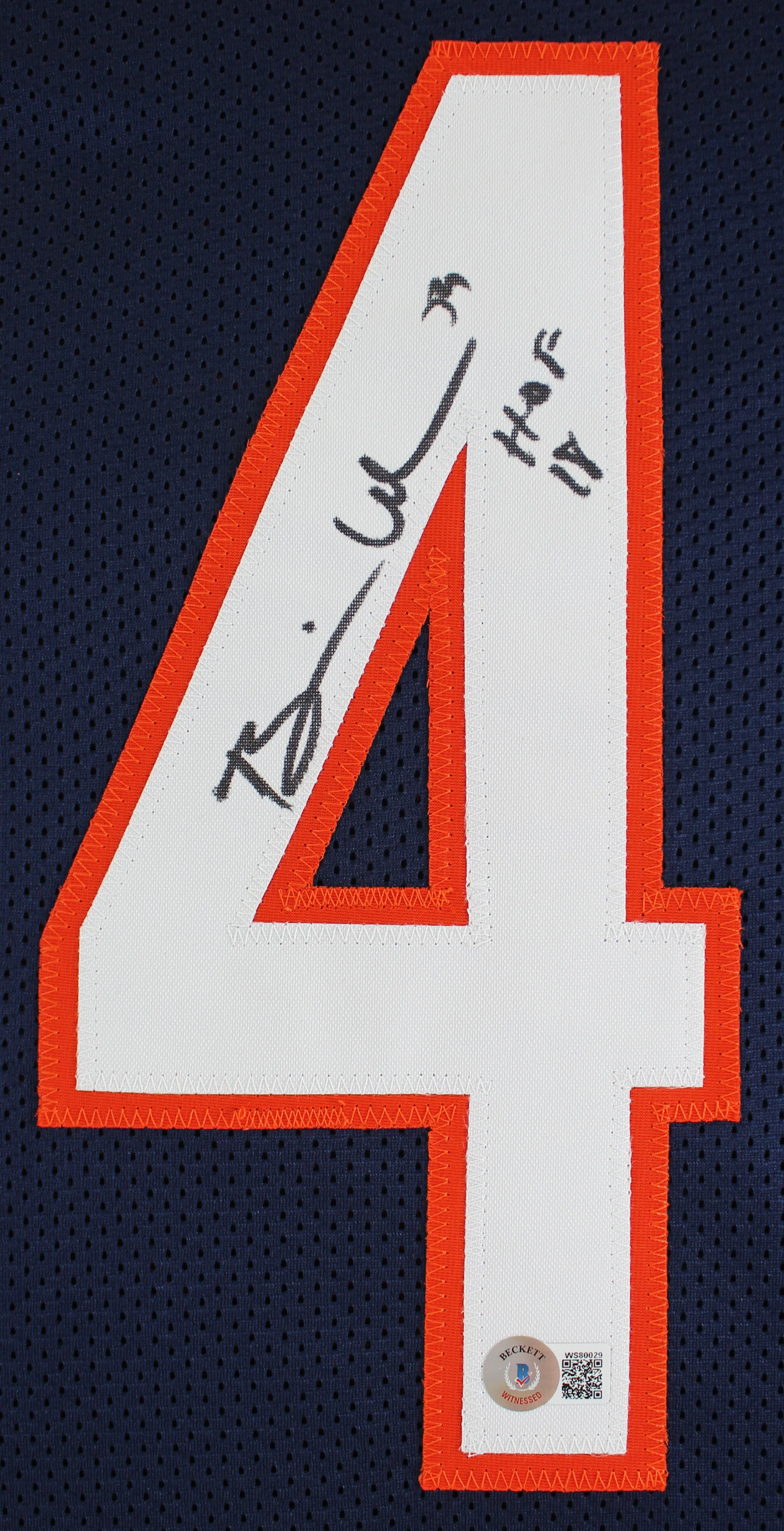 Brian Urlacher "HOF 18" Authentic Signed Navy Blue Pro Style Jersey BAS - Image 3