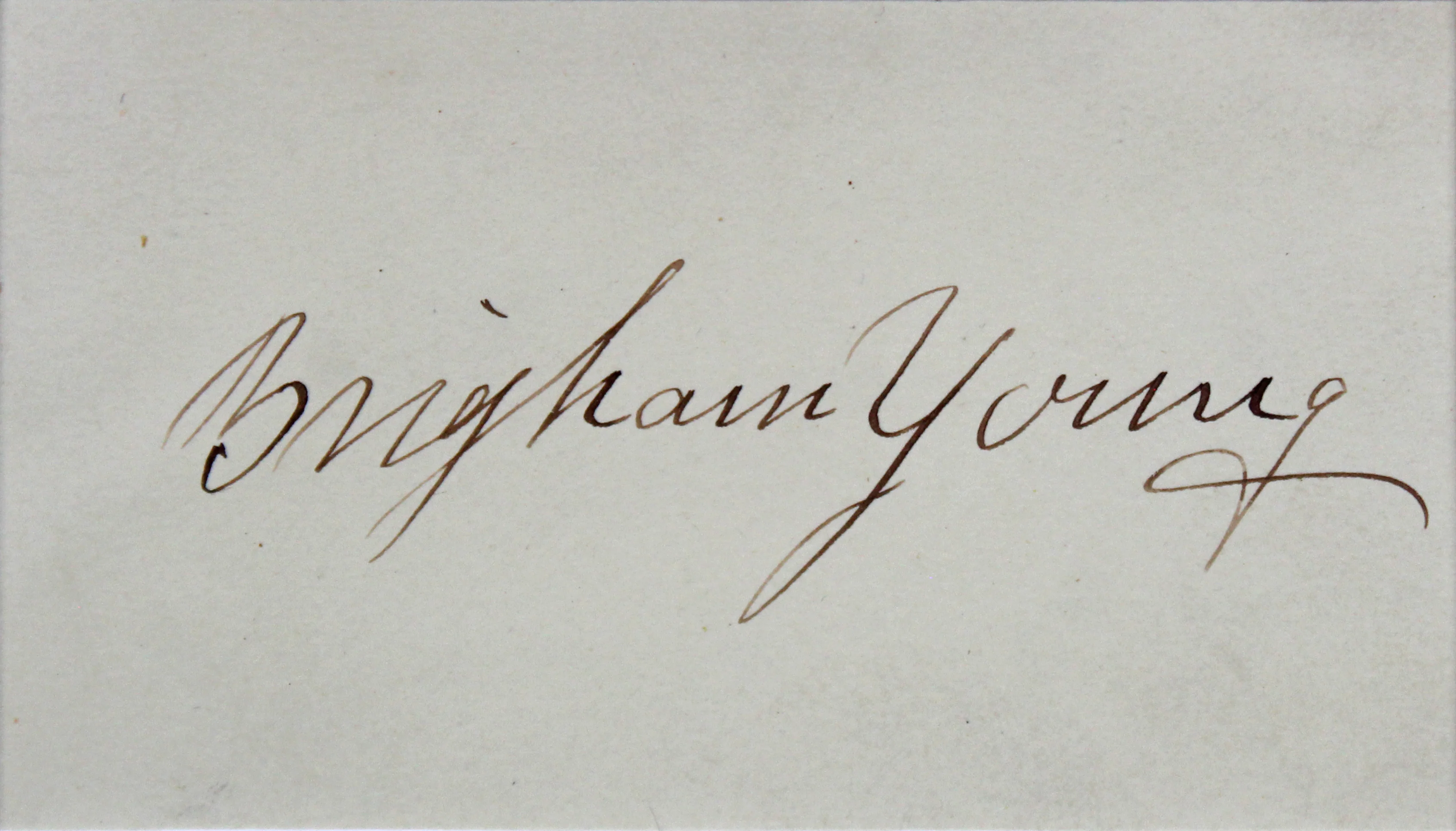 Brigham Young Authentic Signed & Framed 2x3.65 Cut Signature BAS #AD40972 - Image 3