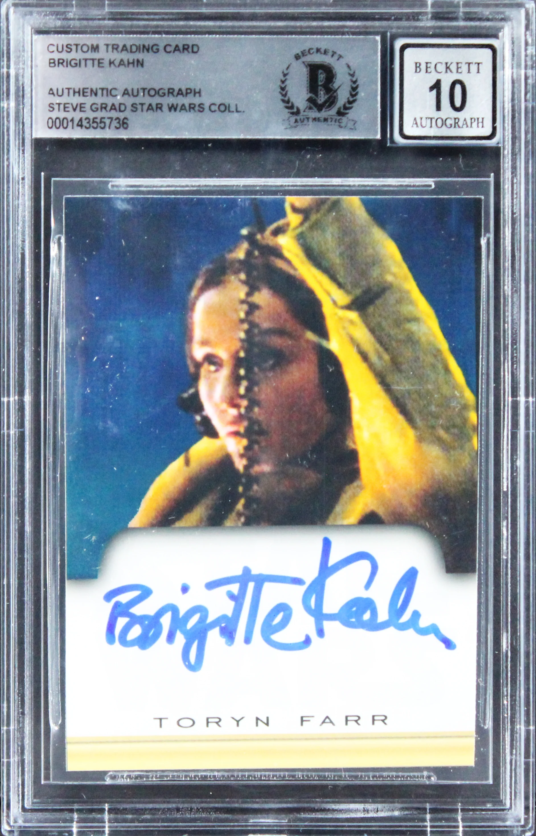 Brigitte Kahn Star Wars Signed Custom Trading Card Auto 10! BAS Slabbed - Image 2