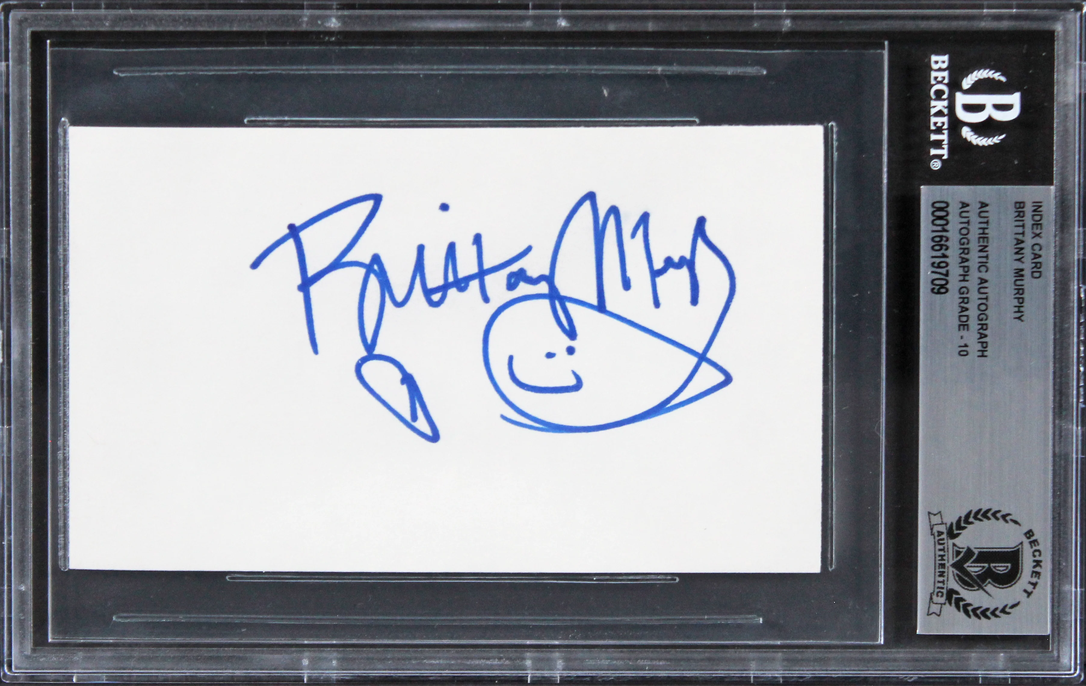 Brittany Murphy 8 Mile Authentic Signed 3x5 Index Card Auto Grade 10 BAS Slabbed - Image 2