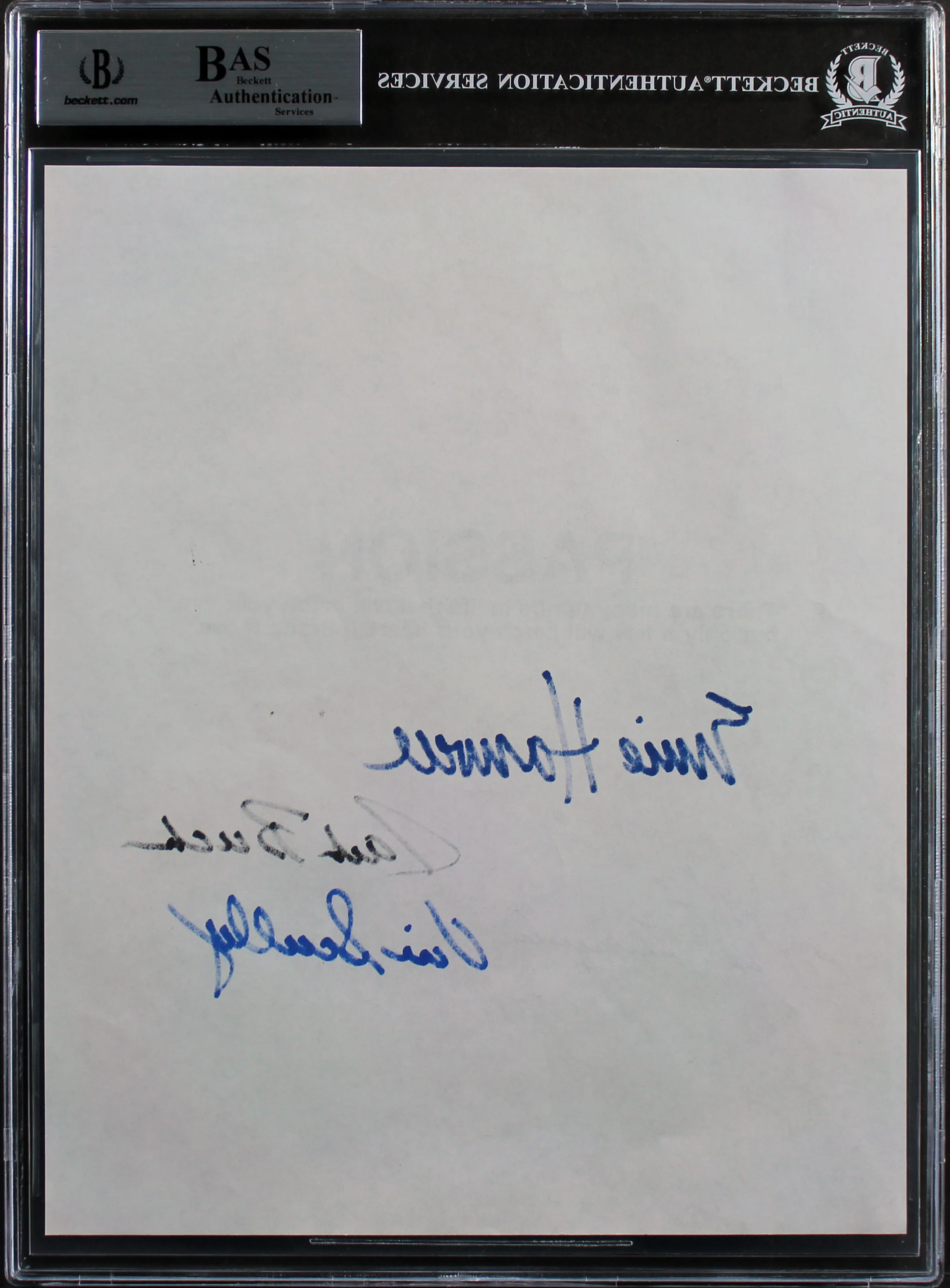 Broadcast Legends (5) Scully, Buck, Garagiola, +2 Signed 8x10 Sheet BAS Slabbed - Image 3