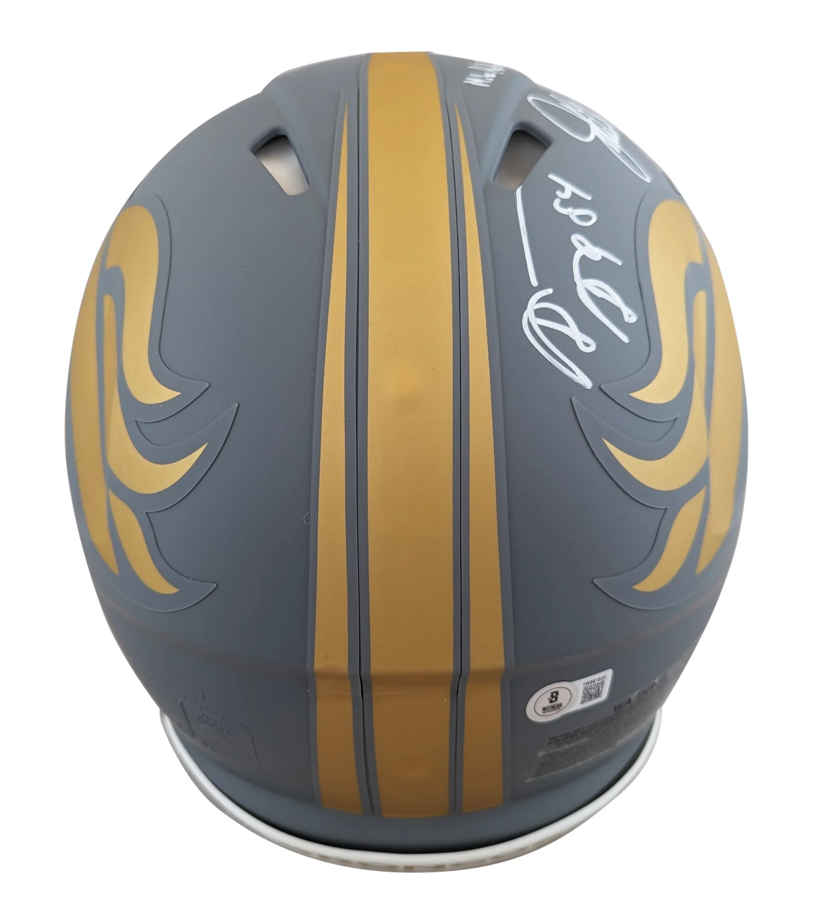 Broncos (4) Elway, Sharpe, Smith +1 Signed Slate F/S Speed Proline Helmet BAS W - Image 3