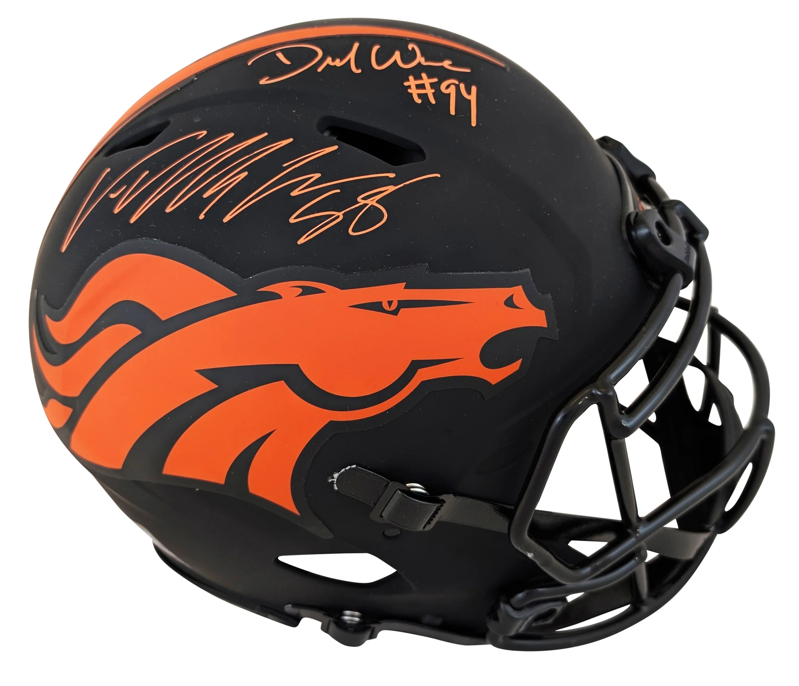 Broncos DeMarcus Ware & Von Miller Signed Eclipse F/S Speed Proline Helmet BAS W - Image 2
