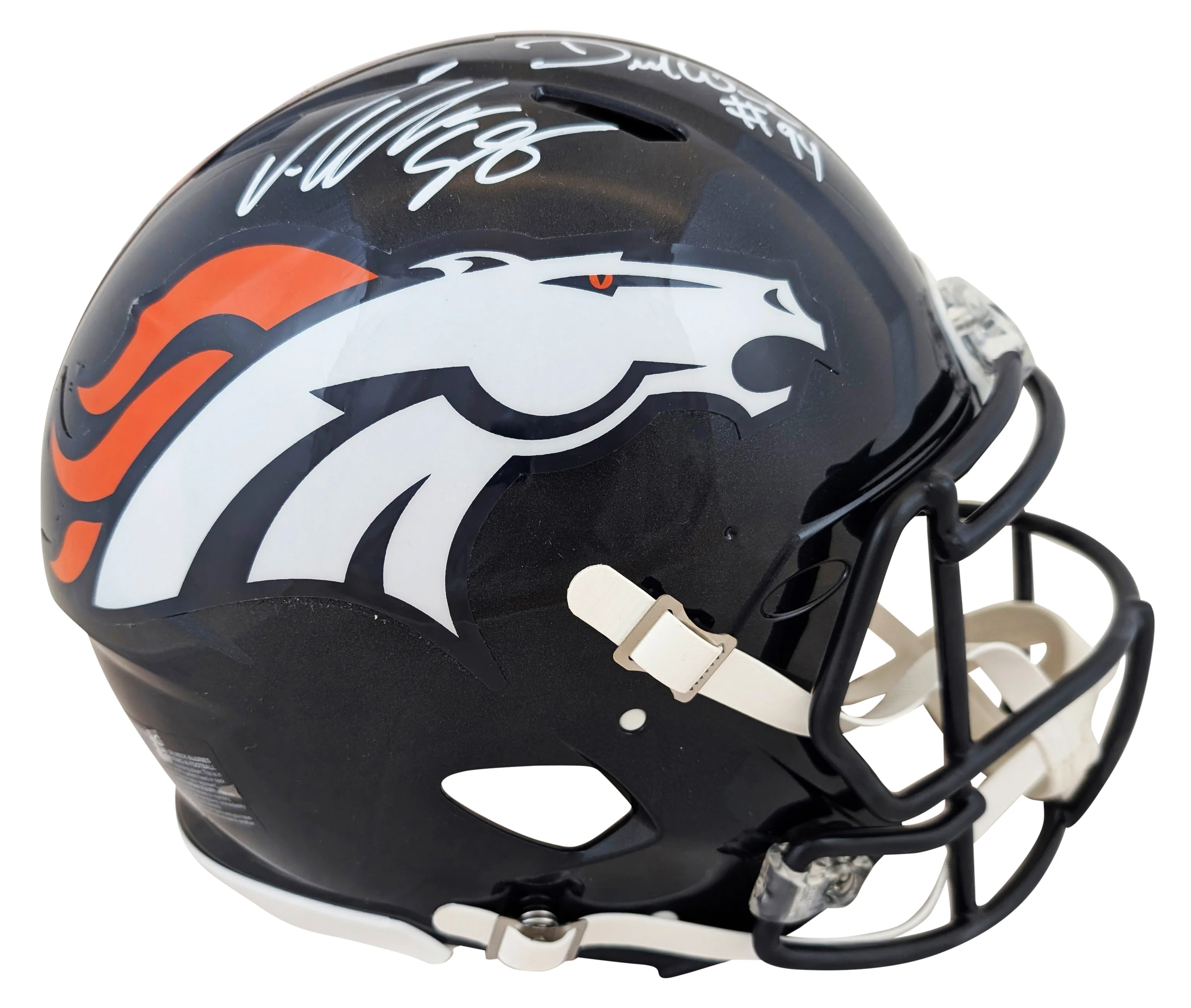 Broncos DeMarcus Ware & Von Miller Signed Full Size Speed Proline Helmet BAS Wit - Image 3