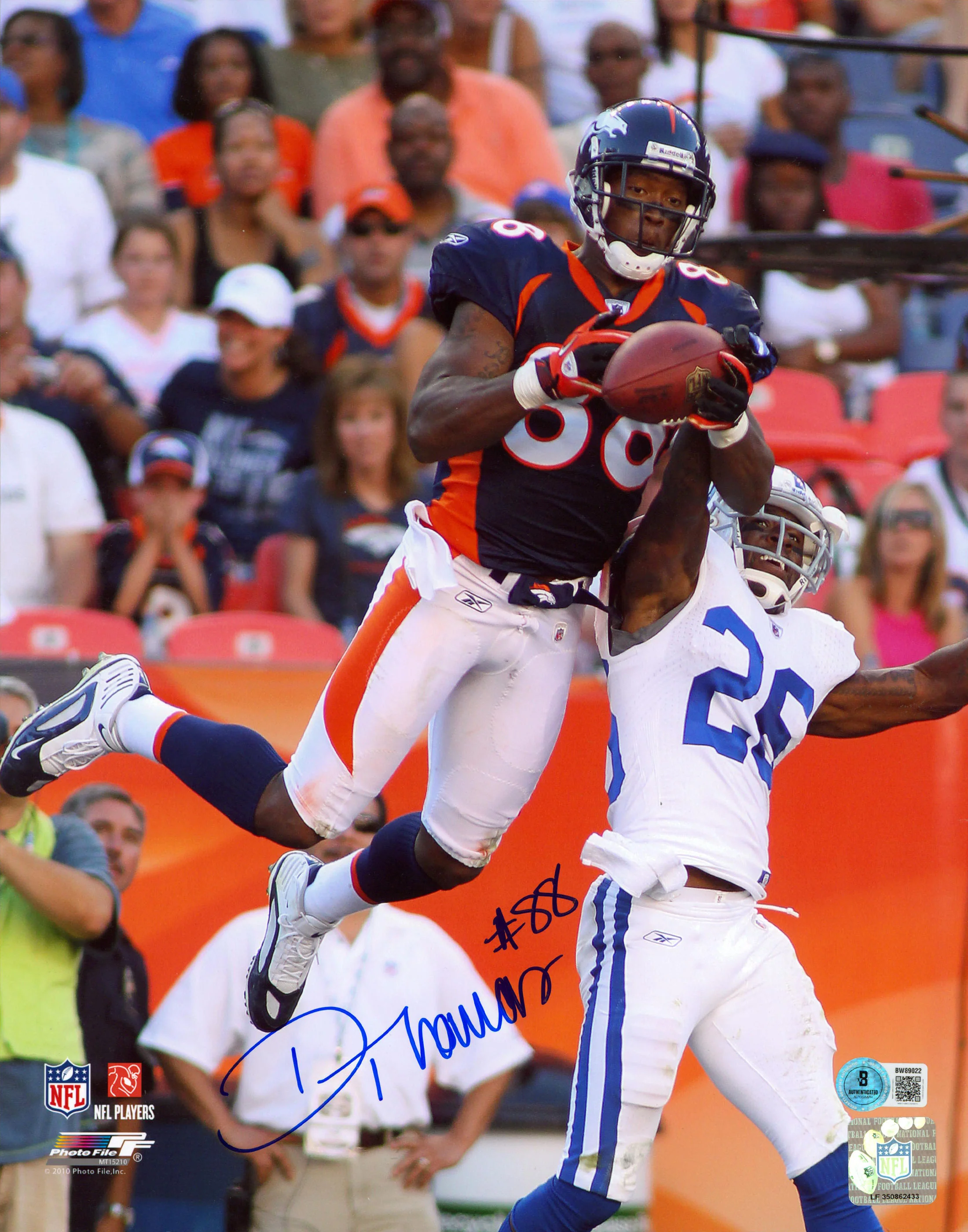 Broncos Demaryius Thomas Authentic Signed 11x14 Vertical Photo BAS #BW89022