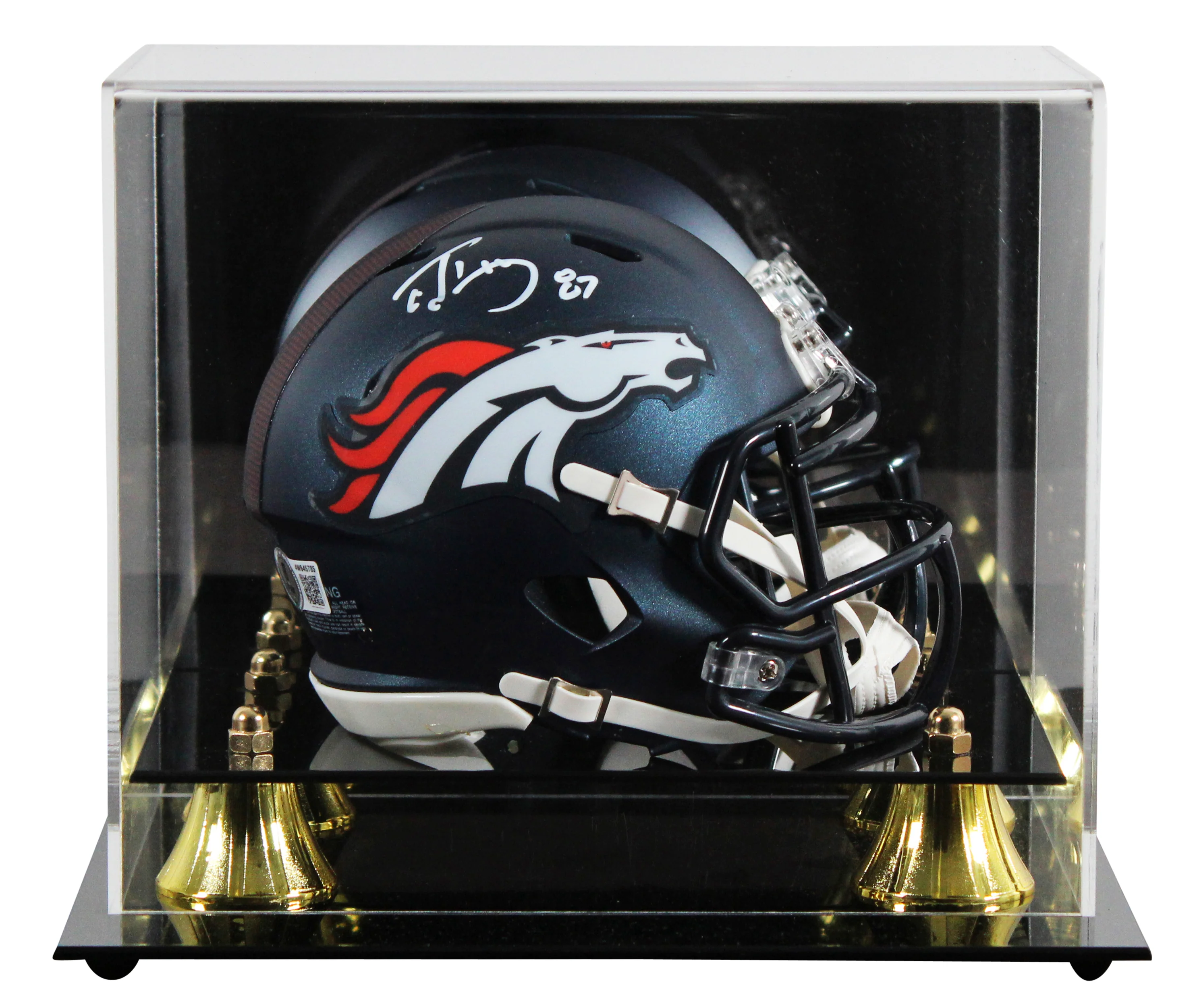 Broncos Ed McCaffrey Authentic Signed Speed Mini Helmet W/ Case BAS Witnessed 2 - Image 2