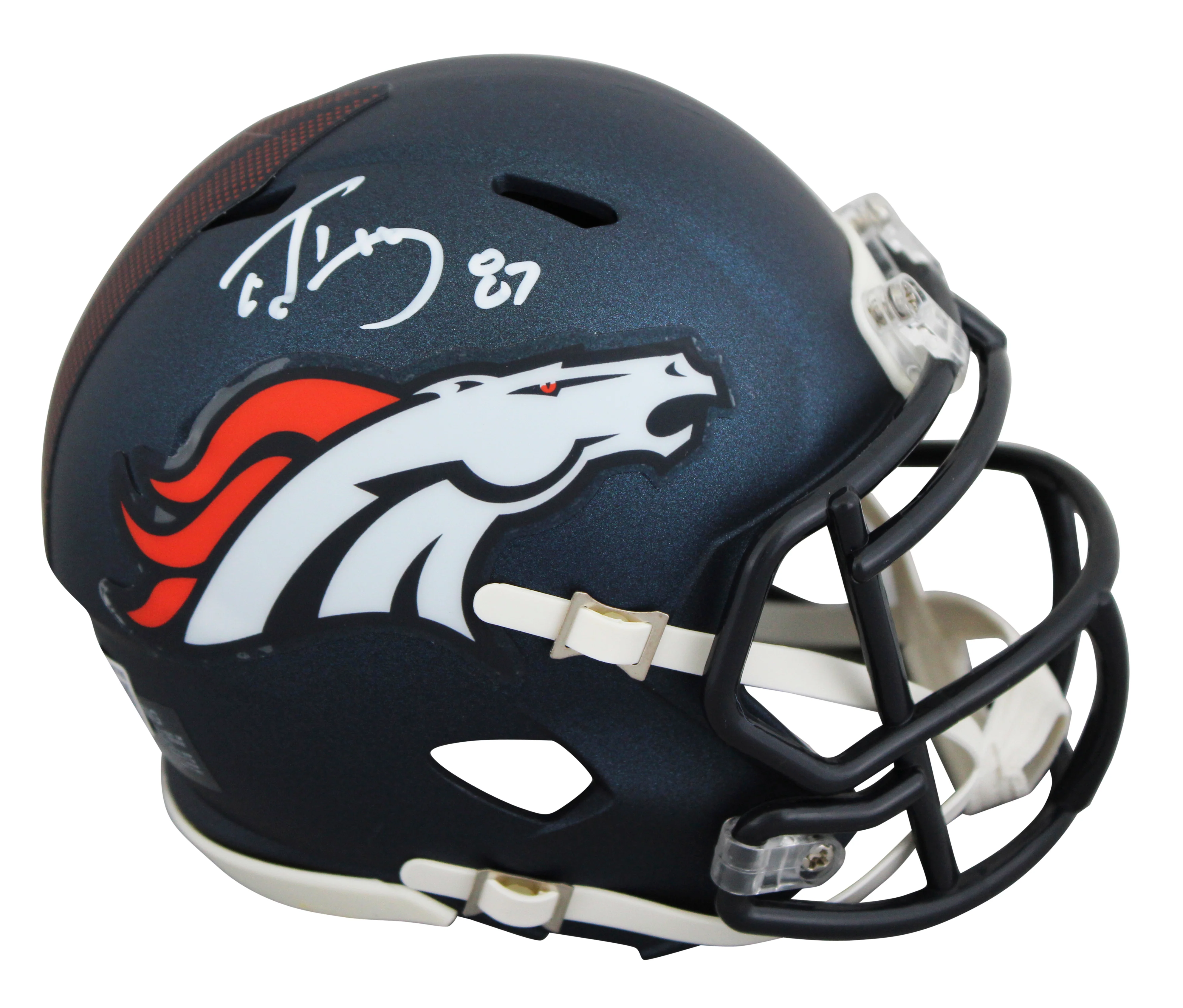 Broncos Ed McCaffrey Authentic Signed Speed Mini Helmet W/ Case BAS Witnessed 2 - Image 3