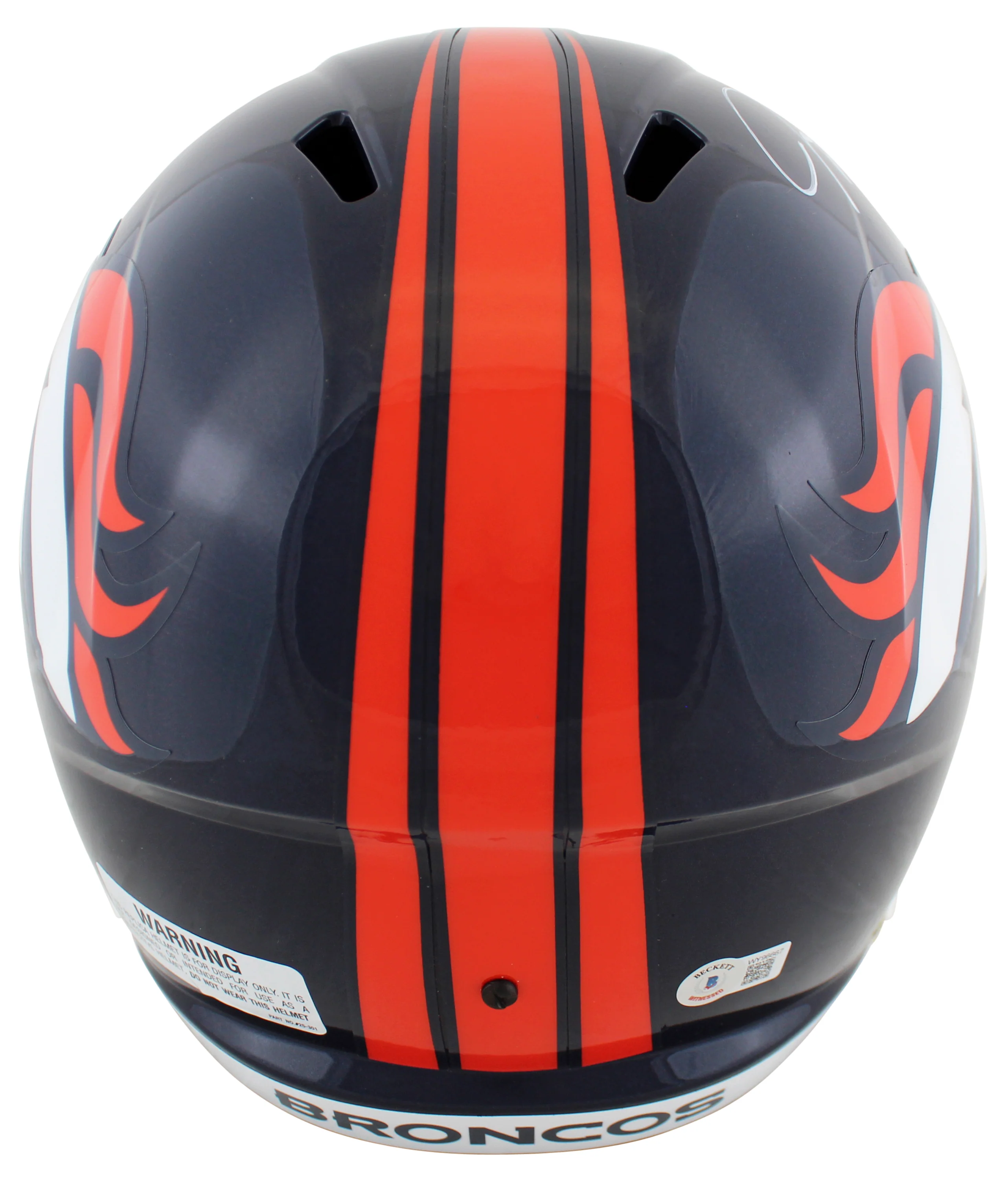 Broncos Javonte Williams Signed Full Size Speed Rep Helmet W/ Case BAS Witnessed - Image 3