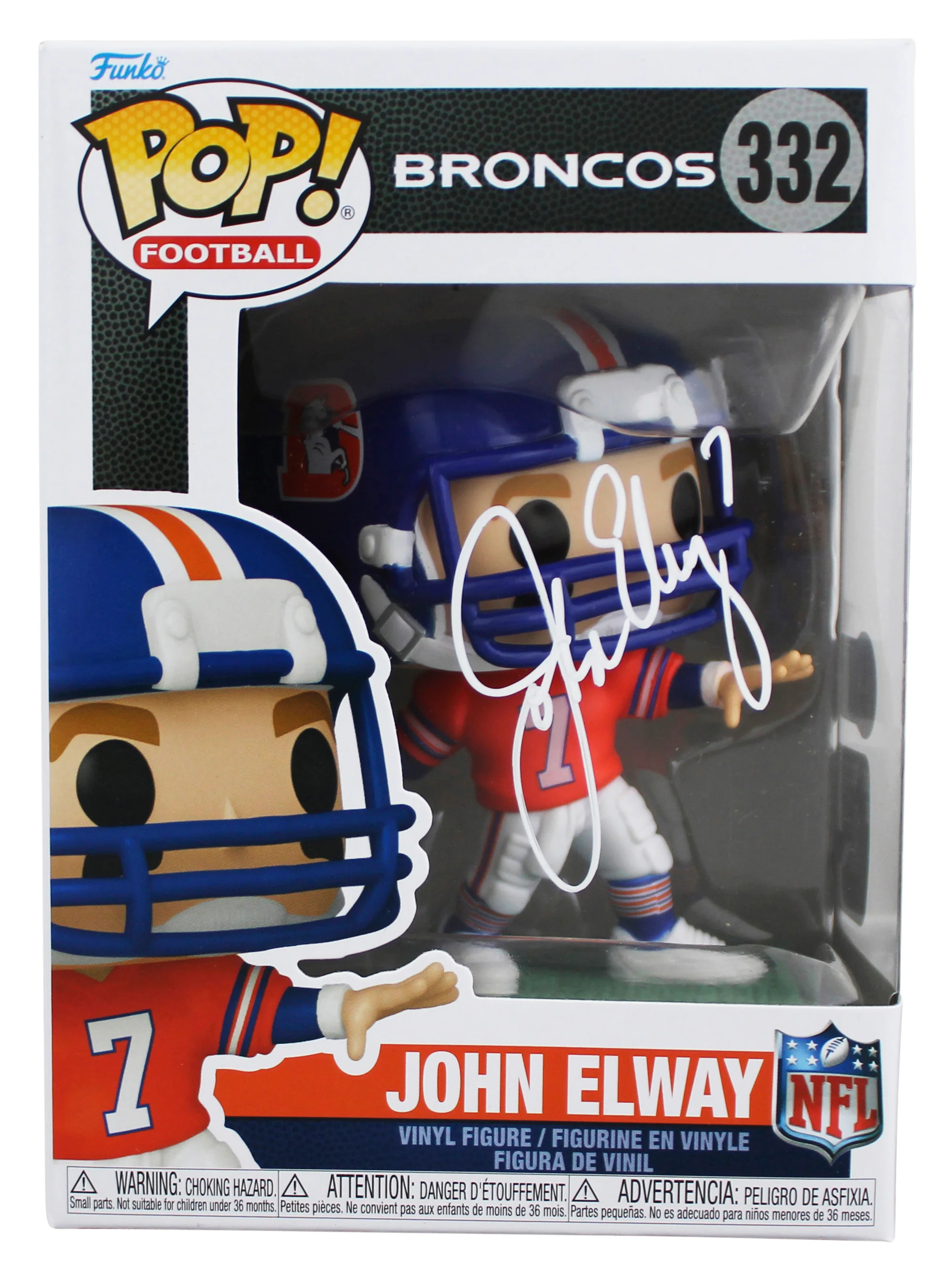 Broncos John Elway Authentic Signed #332 Funko Pop Vinyl Figure BAS Witnessed - Image 2