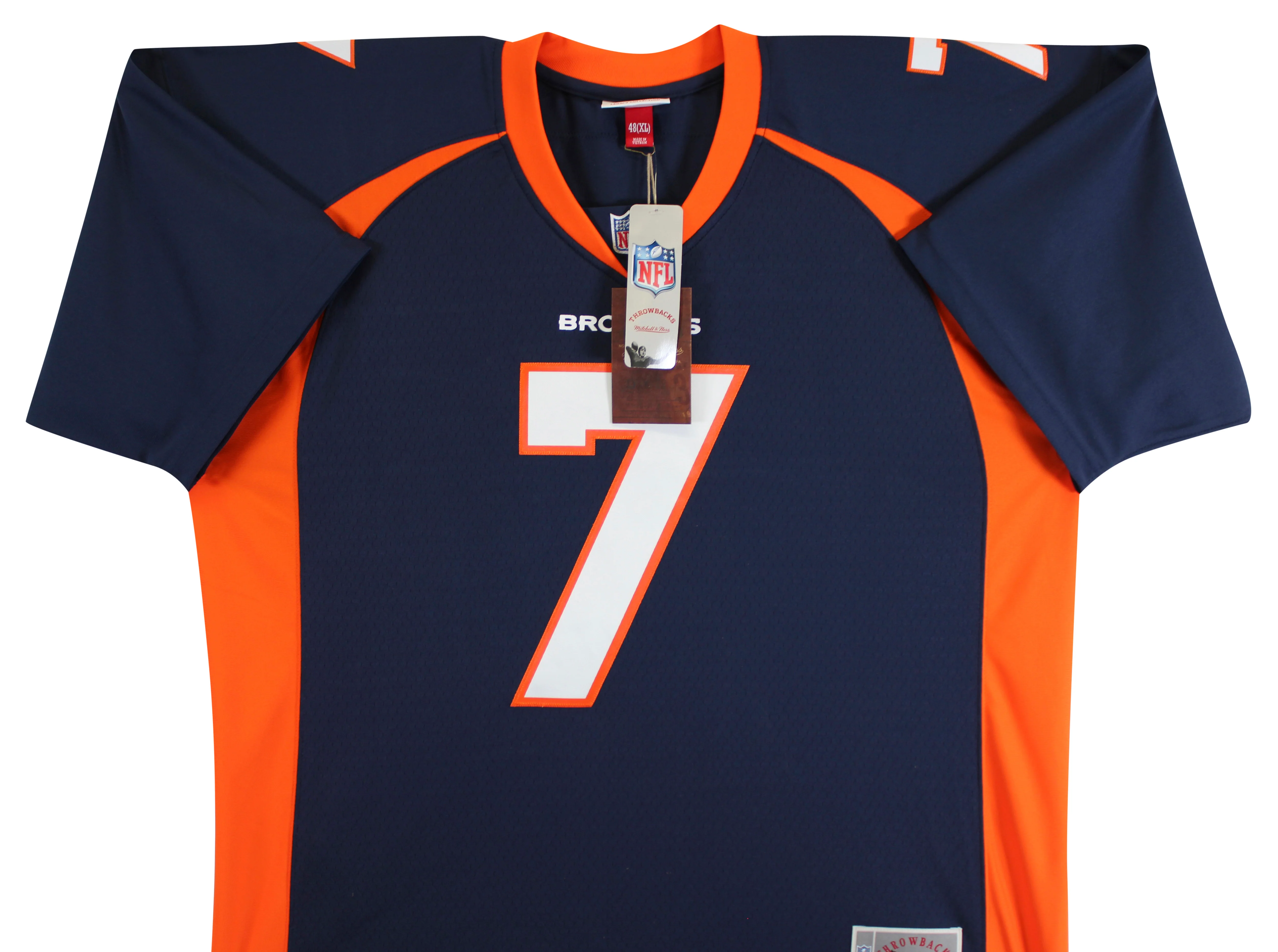 Broncos John Elway Authentic Signed Navy M&N Throwback Jersey BAS Witnessed - Image 6