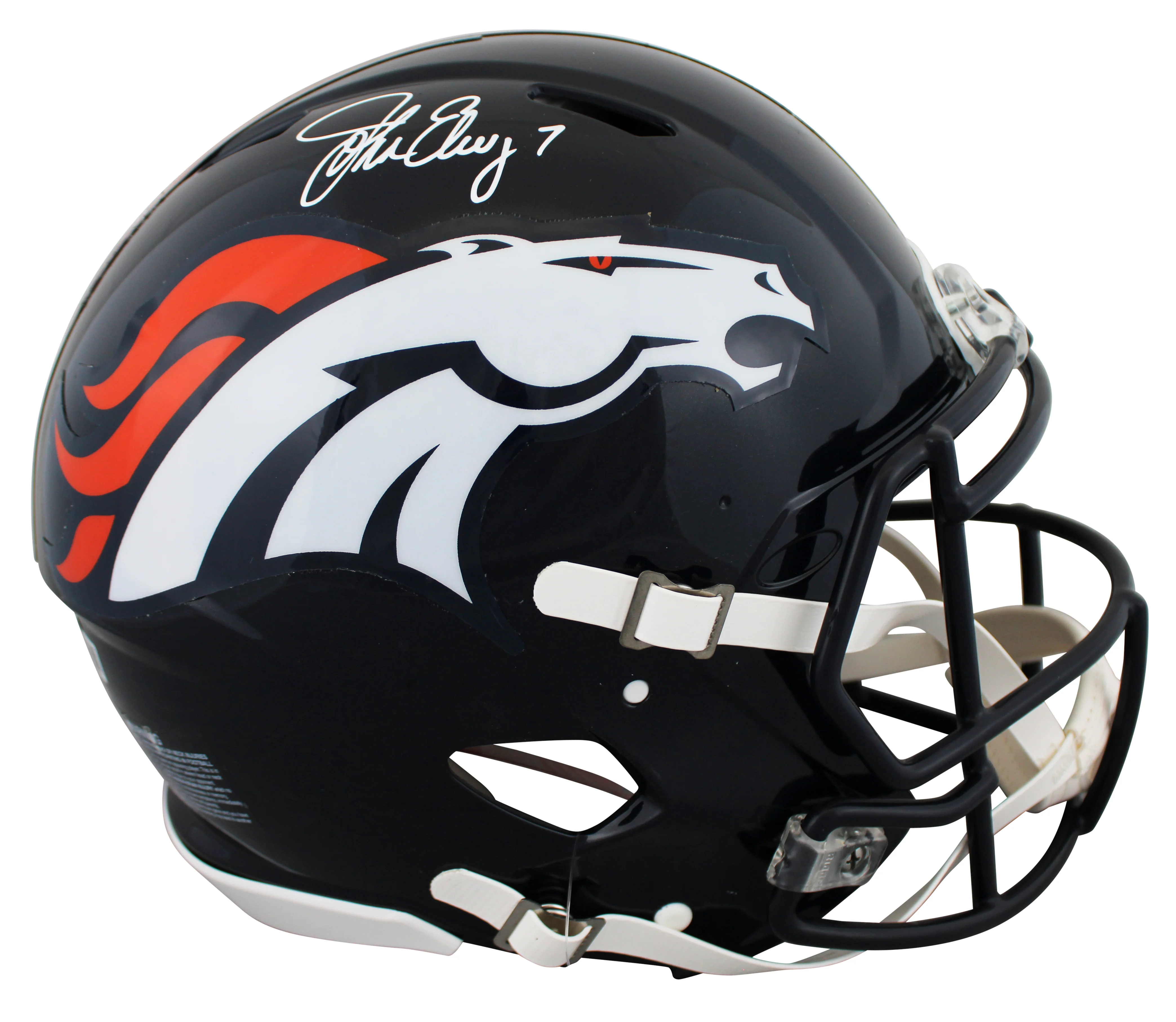 Broncos John Elway Signed Full Size Speed Proline Helmet w/ Case BAS Witnessed - Image 3
